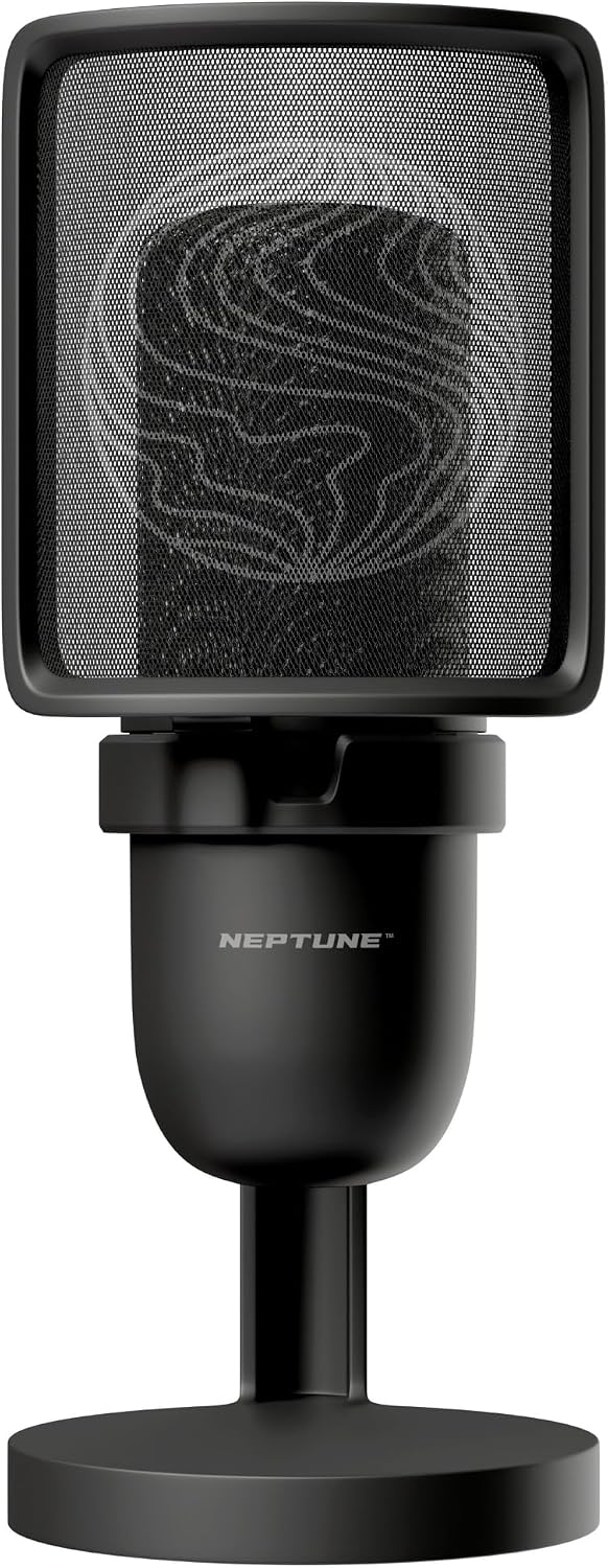 Neptune Sonus Gaming Microphone | Streaming Mic With Pop Filter for Vocal Clarity | Desktop Mic for Streaming, Gaming, Recording, & Podcast | PC Microphone With Type-C to USB Cable (White)