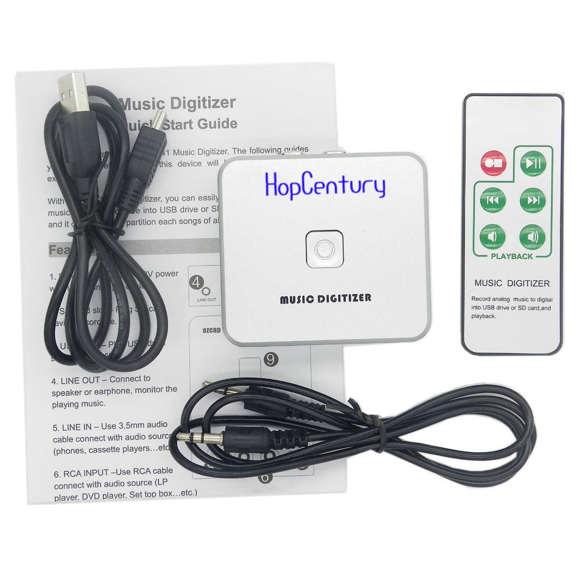 Music Digitizer CD Recorder for Music Audio Capture Device Cassette MP3 Recorder Converter with 3.5mm & RCA Line Input | Convert Cassette Tape, Vinyl Record, CD to MP3 without Computer, 3.5mm/RCA Line In, Save Retro Memories to USB Drive SD Card