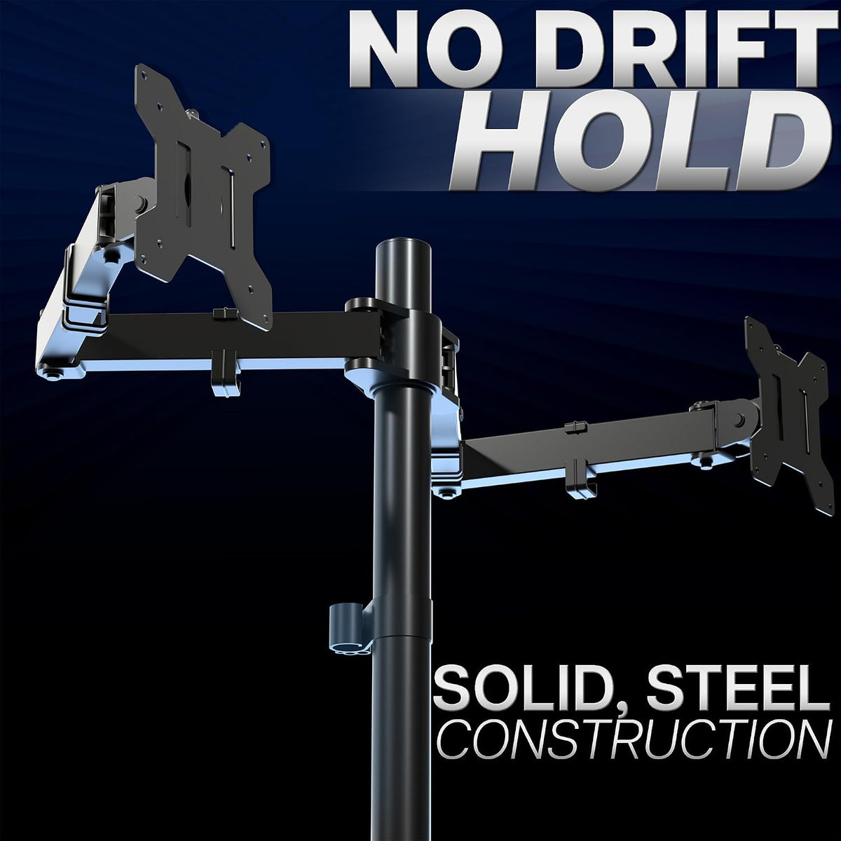 VIVO Dual Monitor Desk Mount, Heavy Duty Fully Adjustable Stand, Fits 2 LCD LED Screens up to 32 inches and 22 lbs Each, Black, STAND-V032