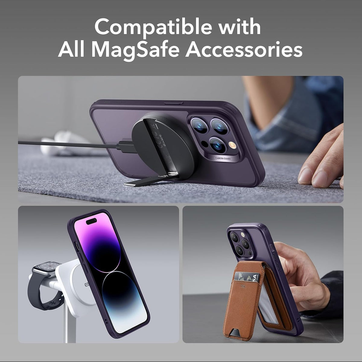 ESR for iPhone 14 Pro Max Case for MagSafe, Anti-Yellowing, Clear Purple | Ultra Slim, 3X Military-Grade Drop Protection, Magnetic Phone Case, Impact Absorbing, Resists Scratches