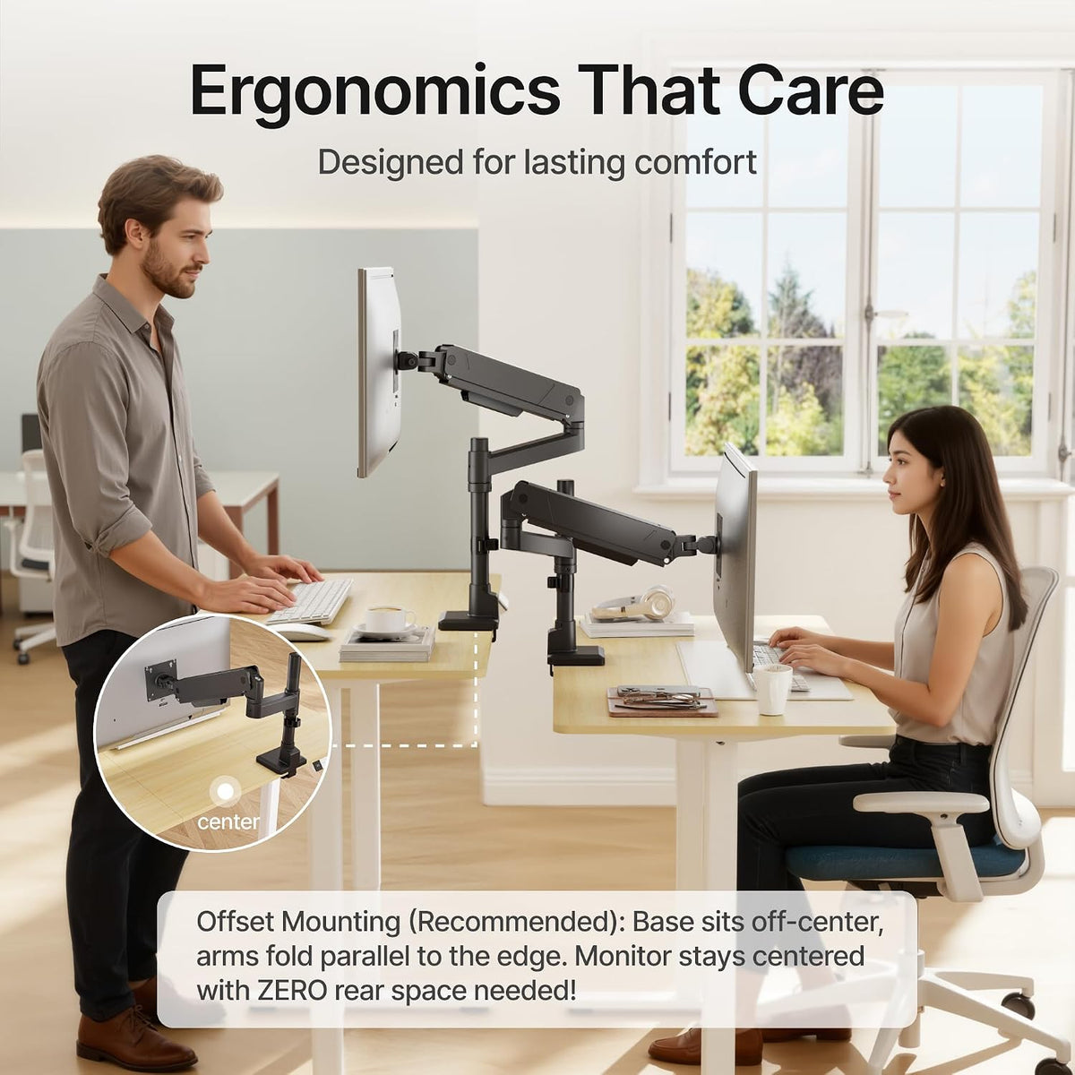 monTEK Tall Single Monitor Arm for 17 to 45 Inch Screen, Holds 35 Lbs