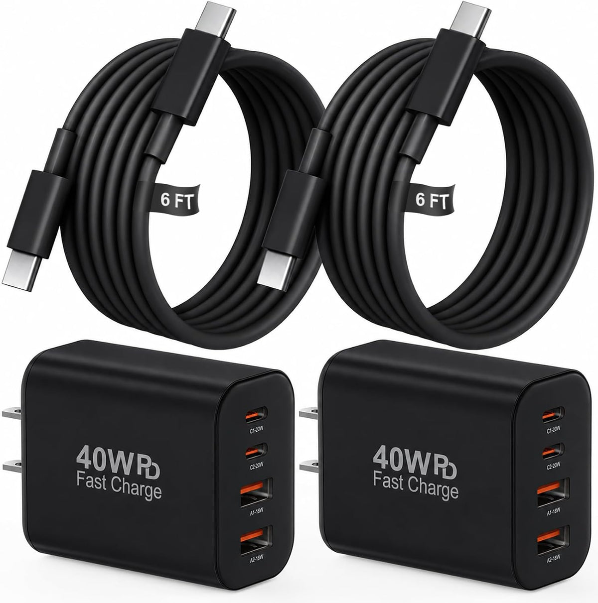 USB C Charger for iPhone 18 17 16 Charger with 10FT Cable Multiport Power