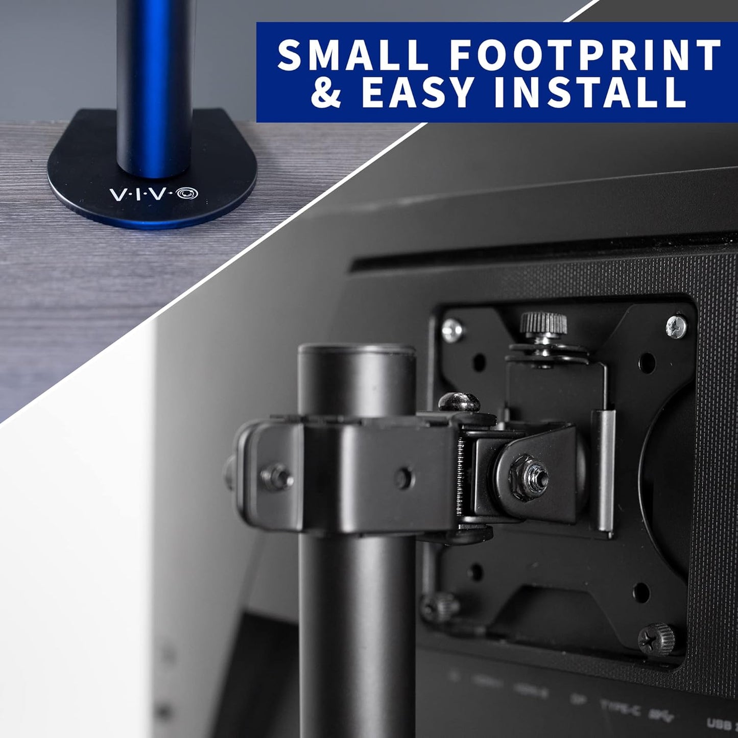 VIVO Single 13 to 38 inch LCD Monitor Heavy Duty Desk Mount Stand, Holds 1 Standard to Ultrawide Screen up to 38 inches, STAND-V001C