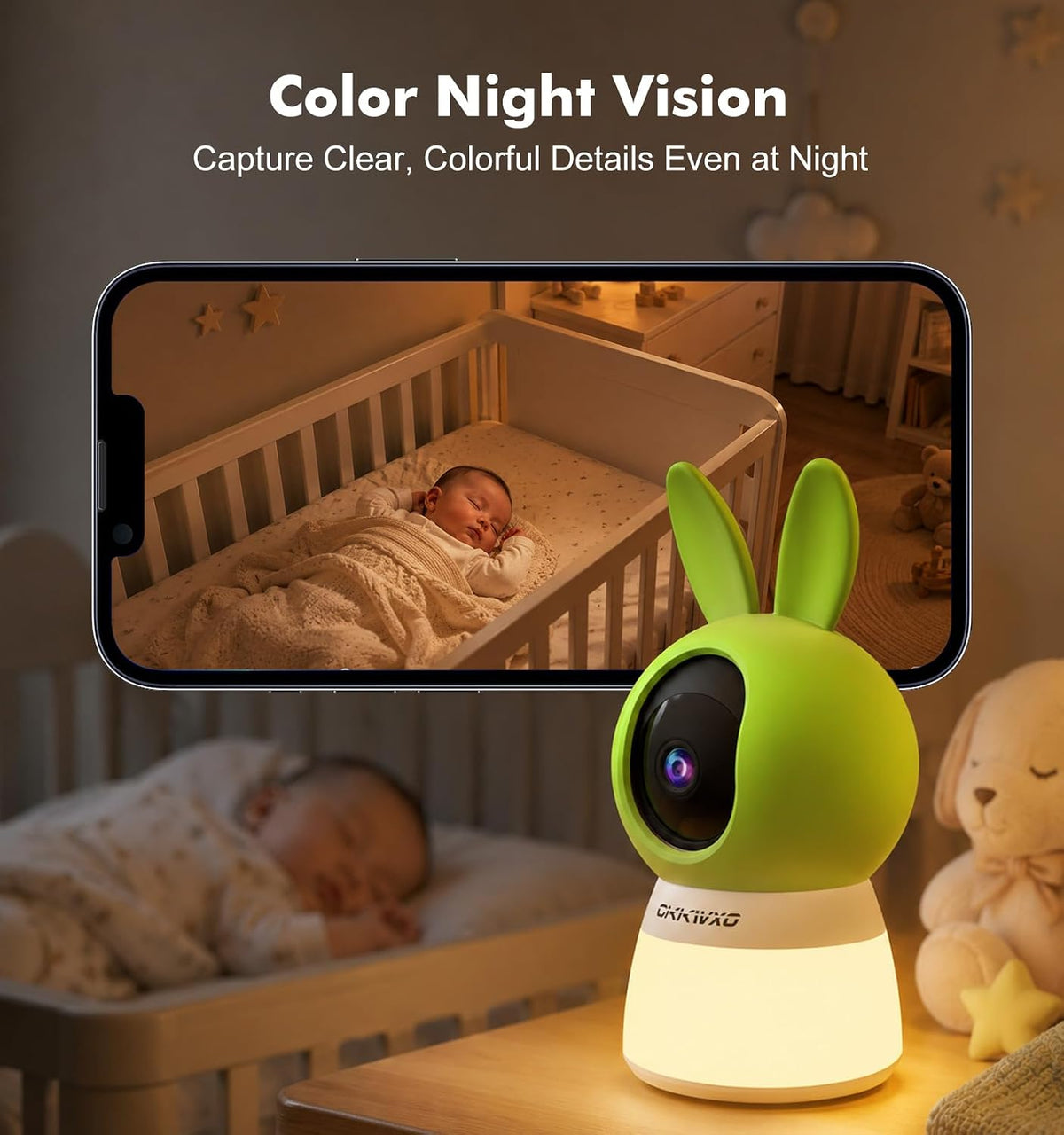 Indoor Security Camera with Nightlight, 5MP 2.5K WiFi Home Security Camera