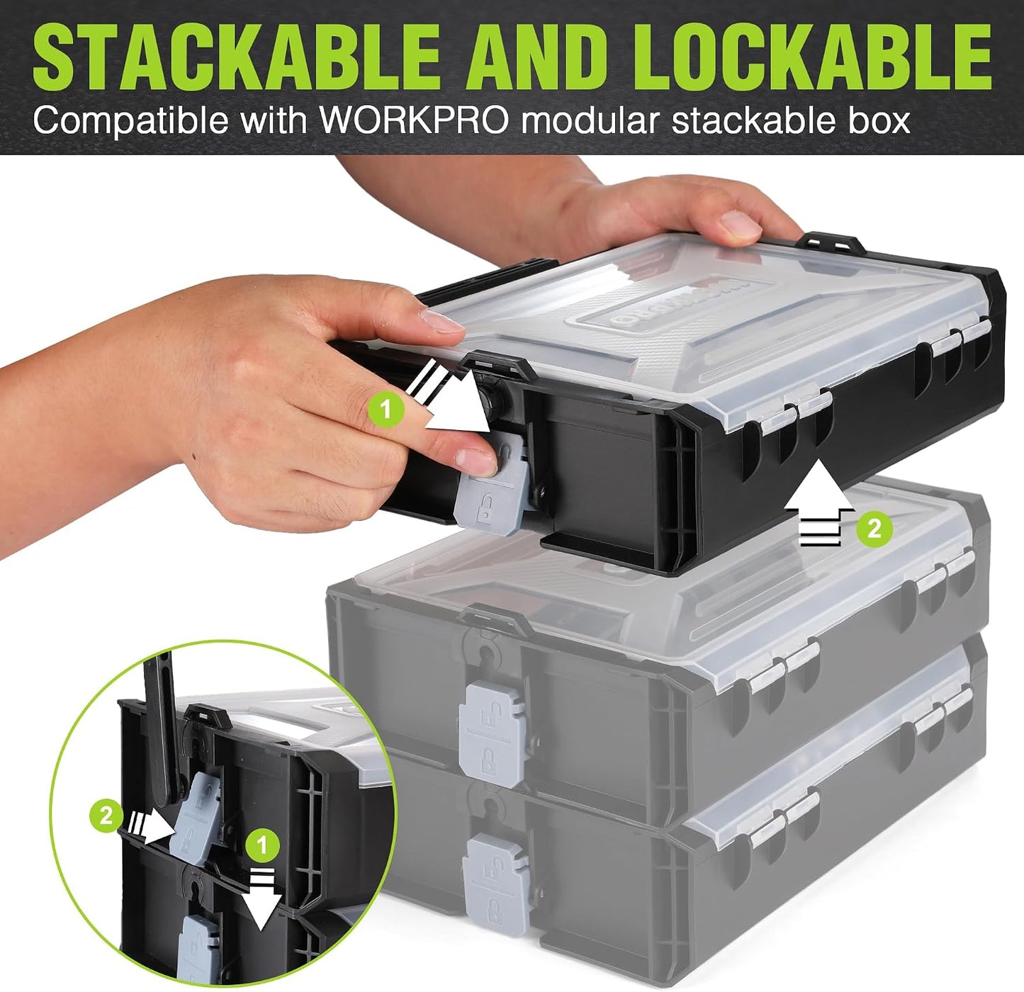 WORKPRO Power Drill Bit Set with Tool Box, 8V Cordless Drill Driver | Cordless Screwdriver Kit, 21pcs Accessories, 3/8" Keyless Chuck, 2.0Ah Battery, Portable for DIY