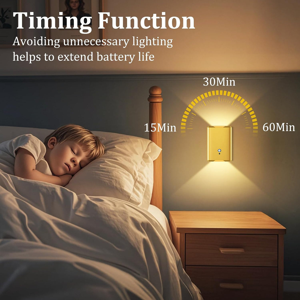 Eneru Motion Sensor Wall Sconce, Rechargeable Wireless Lights Indoor 2 Pack