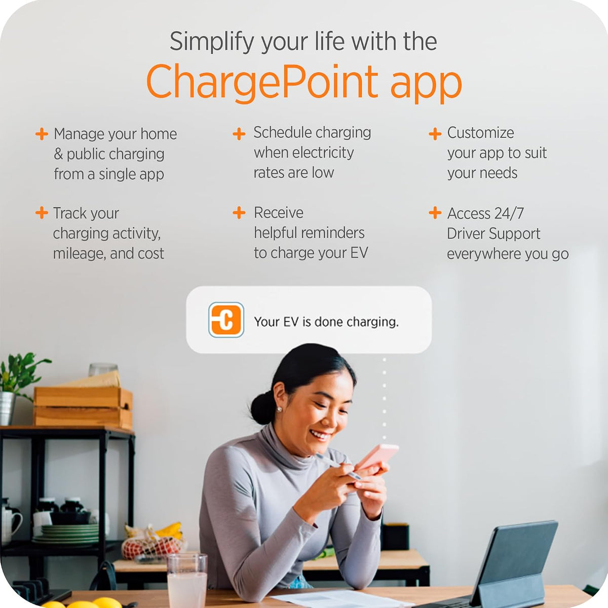 ChargePoint HomeFlex Level 2 EV Charger, Hardwired NACS Charging Station – Tesla Compatible, Fast Charge Solution for Electric Vehicles | Tesla Compatible, Fast Charge Solution for Electric Vehicles