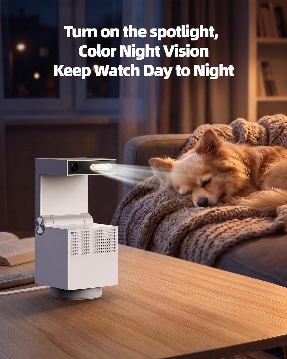 Genie S 2.5K Pet/Dog Camera with Speaker/Phone App, Built-in 32GB Storage, No Subscription Local Storage, 2-Way Audio, Privacy Mode, AI Tracking, Pan&Tilt, Alexa & Google Assistant Compatible
