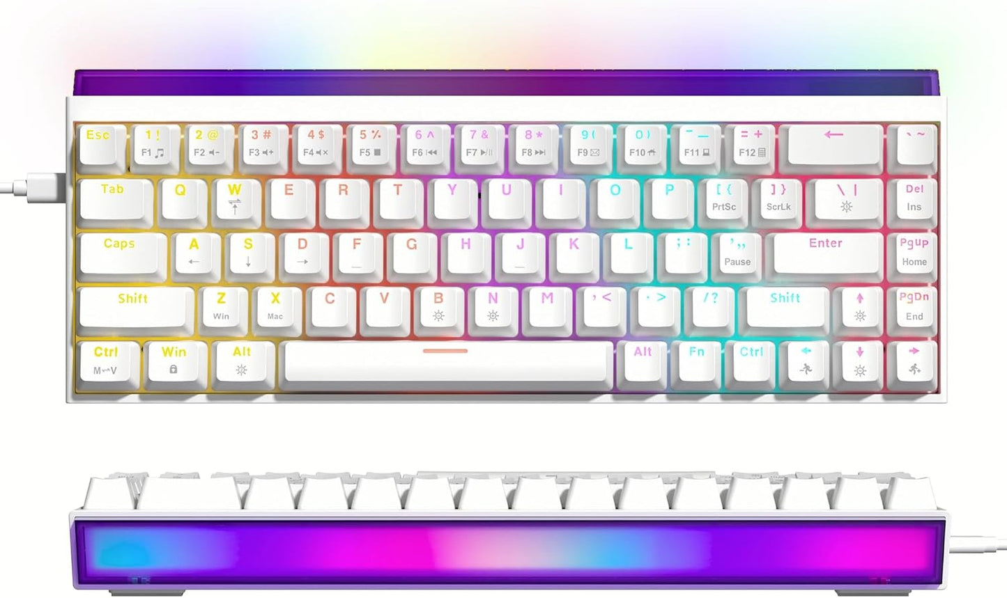 Womier M68HE PRO 60% Percent Keyboard Rapid Trigger Gaming Keyboard RGB | Hall Effect Topographic Keyboard,Wired Custom 8000 Hz Mechanical Keyboard with Magnetic Switch,PBT Keycap for Mac/Win,Black