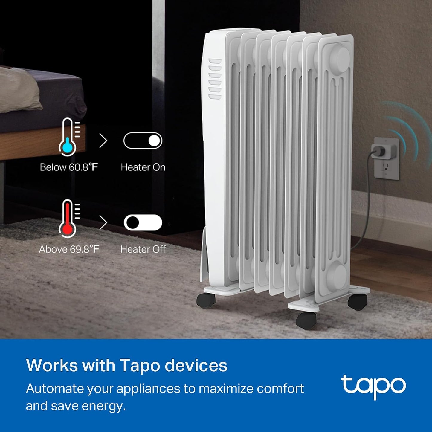 Tapo Smart Temperature and Humidity Monitor, 2.7" E-Ink Display, Swiss-Made Sensor, Real-Time Notification, Visual Graphics, Hub Required, White (T315)