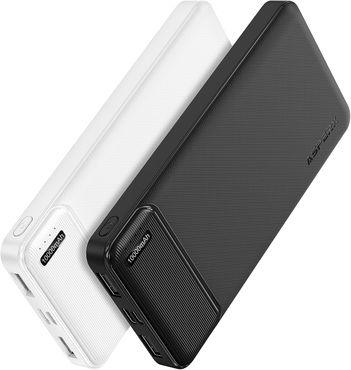 AsperX 2 Pack 10000mAh Portable Charger Dual USB Power Bank Battery Pack | Slim Portable Phone Charger , External Travel Battery Pack for iPhone, Samsung, Google LG and Heated Vest