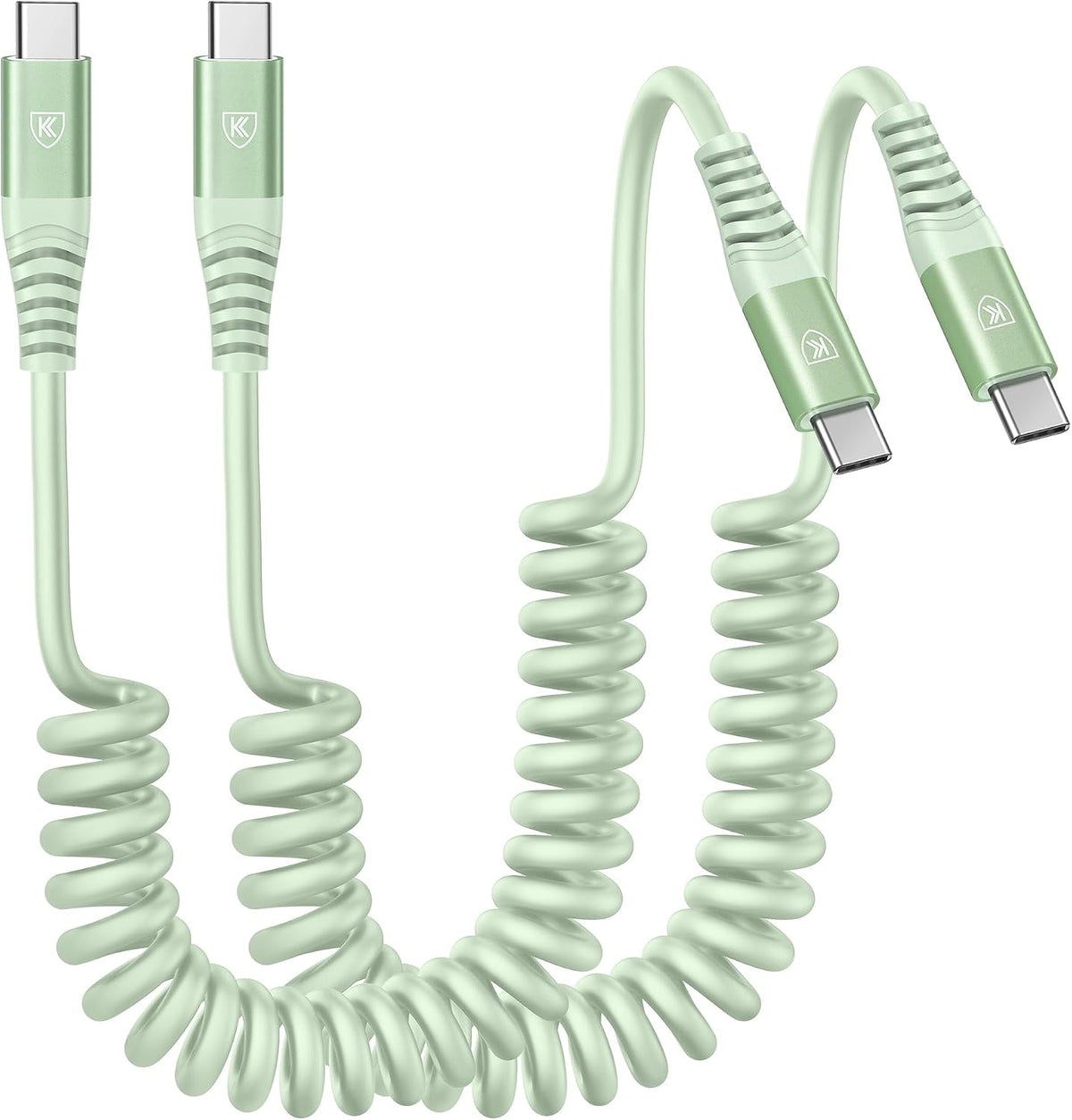 Coiled USB C Cable for Car 3FT&6FT USB C to C Fast Charging Cable CarPlay