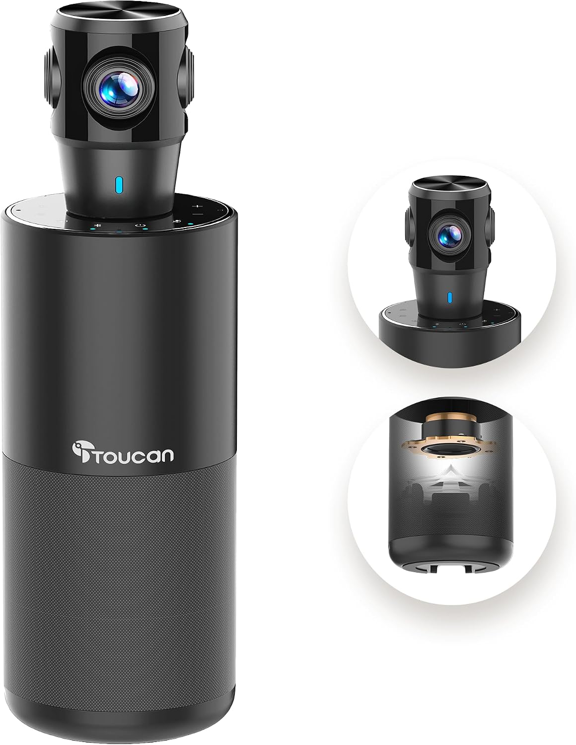 TOUCAN 1080P Webcam for pc, Webcam with Microphone for Laptop, Plug and Play USB Web Cam, 90°View Computer Camera, External Camera for Streaming, Skype, Zoom, FaceTime, Hangouts, MacBook/Tablet