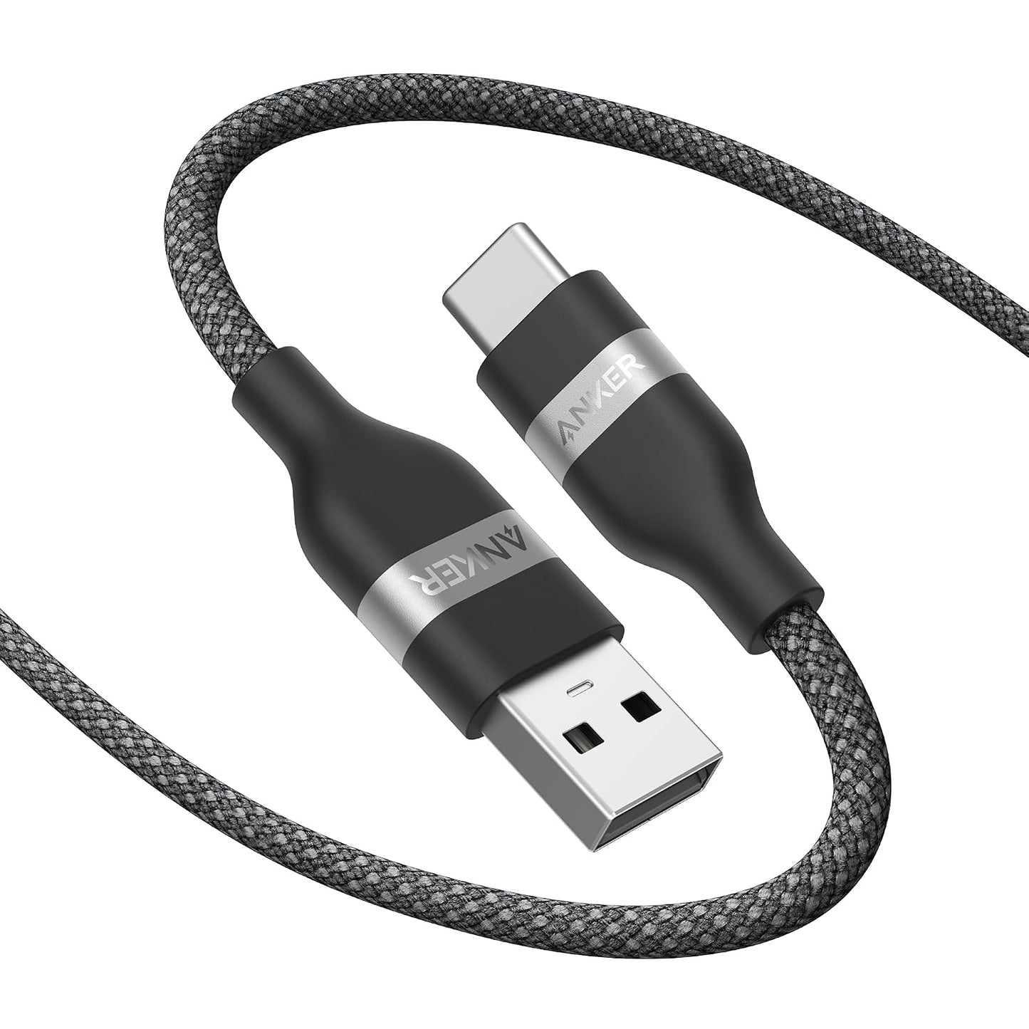 Anker Nano USB A to USB C Cable, CarPlay USB to USB C Cable (3 ft, Black) | Upcycled-Braided Cord for CarPlay, iPhone 17 / 16 Series, Samsung Galaxy Note20, and More