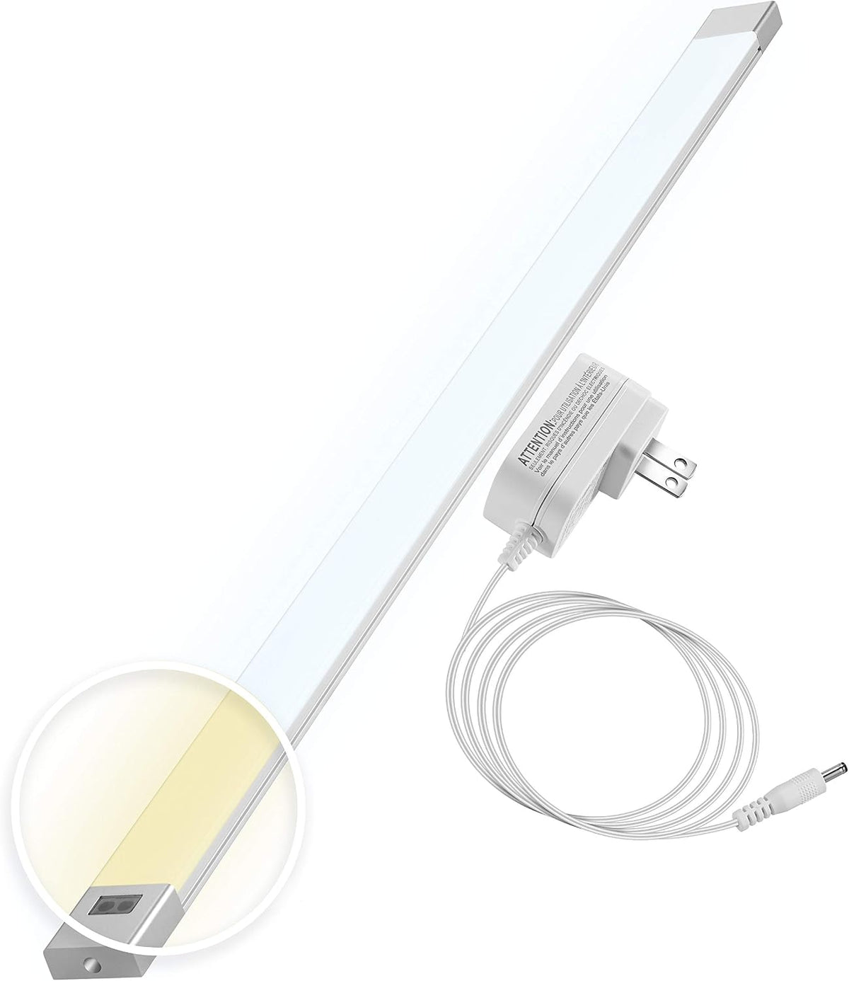 phonar 24 Inches Under Cabinet Lighting LED Lamps for Kitchen, Closet, Variable Color LED Under Counter Lighting Motion Sensor with Plug-in Installation LED Lighting for Wardrobe