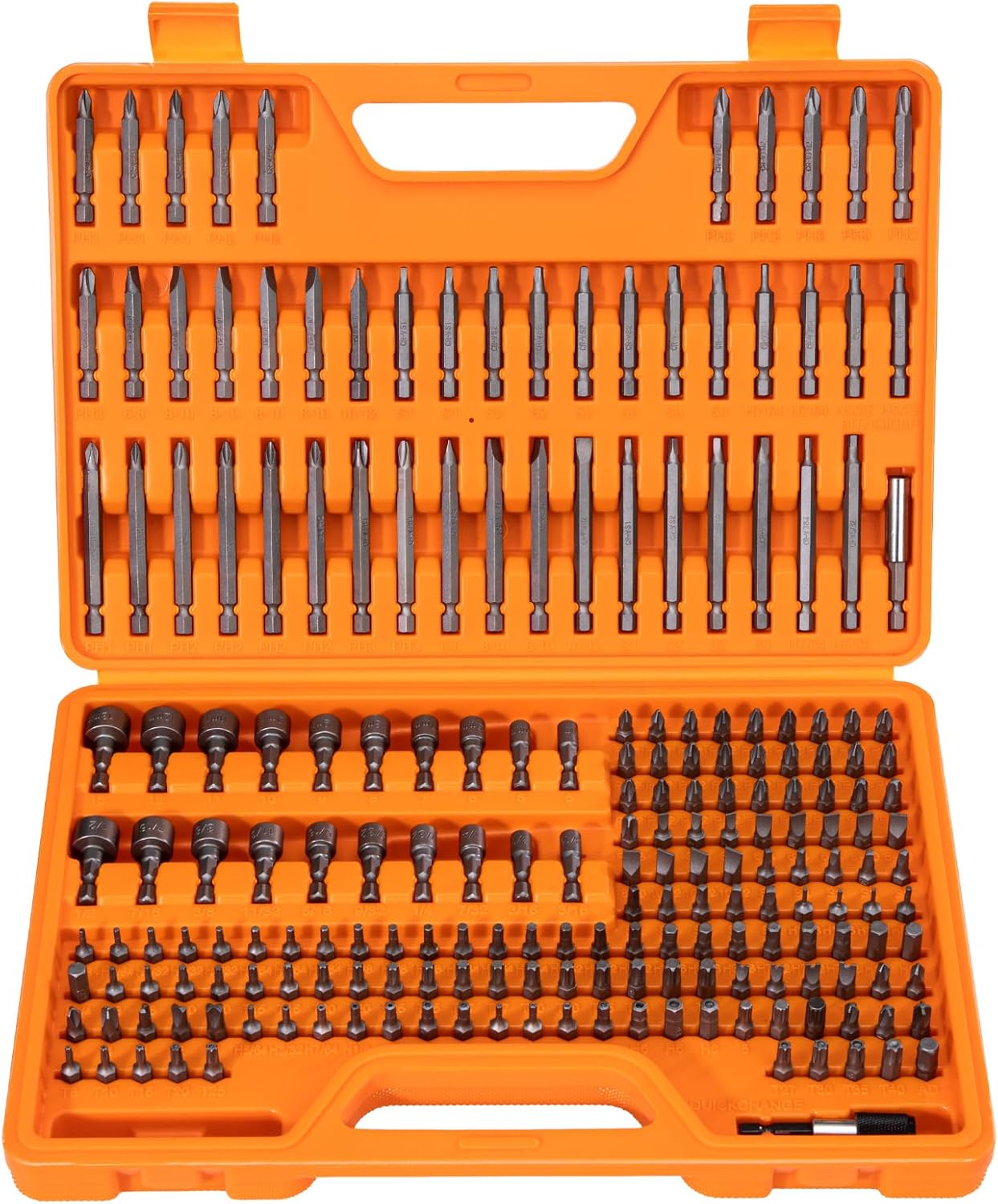 237-Piece Screwdriver Bit Set with Ratchet & Security & 20 Precision Bits | Chrome vanadium steel. Includes standard, security & 20 precision bits + dedicated handle. For home, auto, electronics