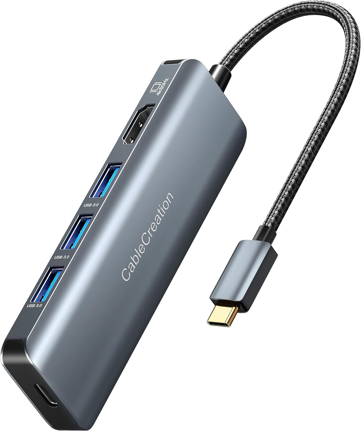 USB C Hub, CableCreation 5-in-1 USB C to HDMI Multiport Adapter, 100W PD, 3 USB 3.0 Ports for MacBook Pro, MacBook Air M1/M2, iPad Pro, Surface Pro, XPS