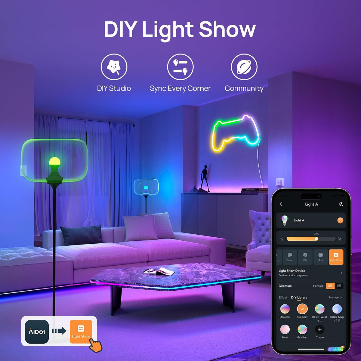 Linkind Matter BR30 Smart Light Bulb, Alexa/Apple/Google Home, 2 Pack