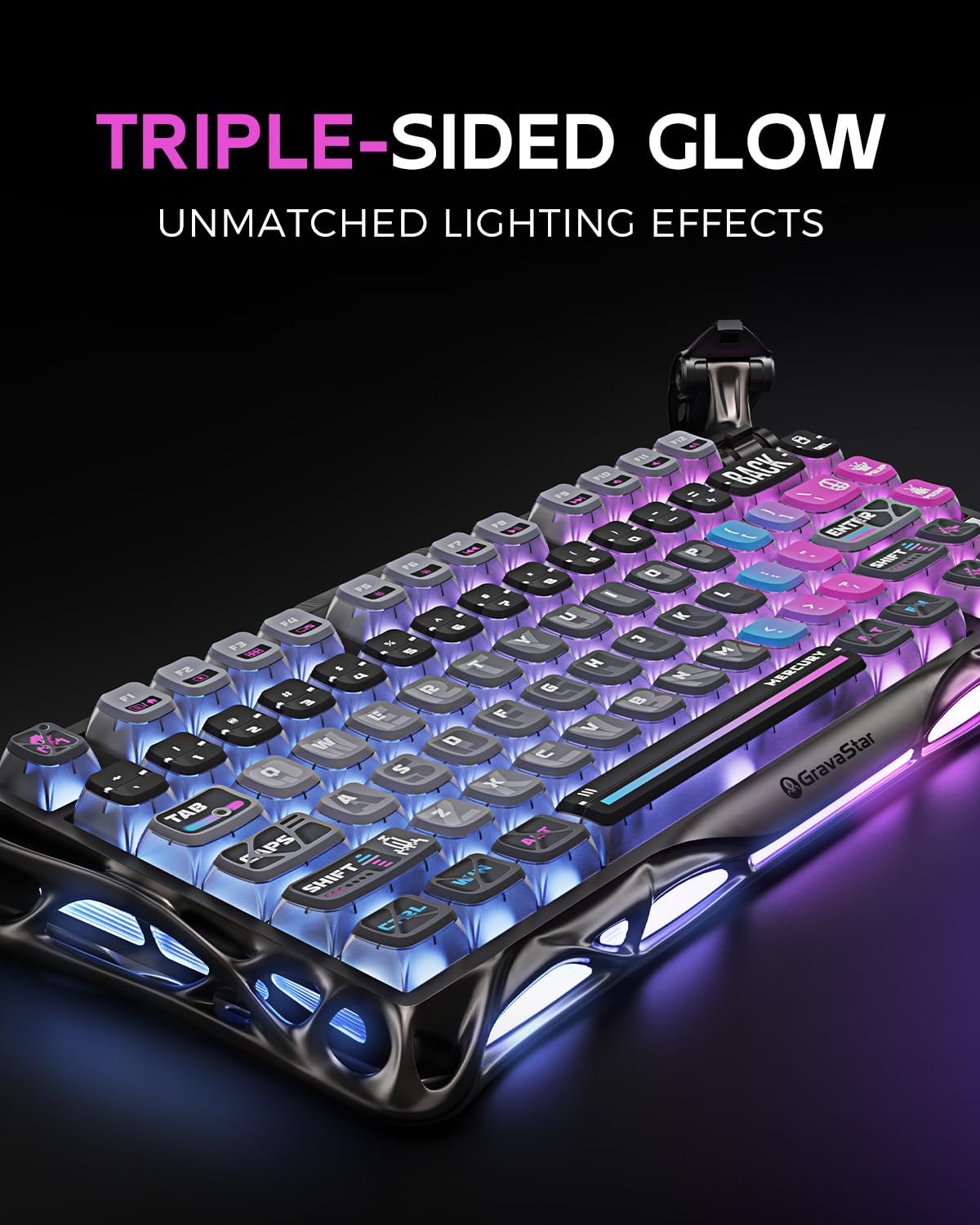 GravaStar Mercury K1 Pro 75% Wireless Mechanical Gaming Keyboard, Hot-Swap