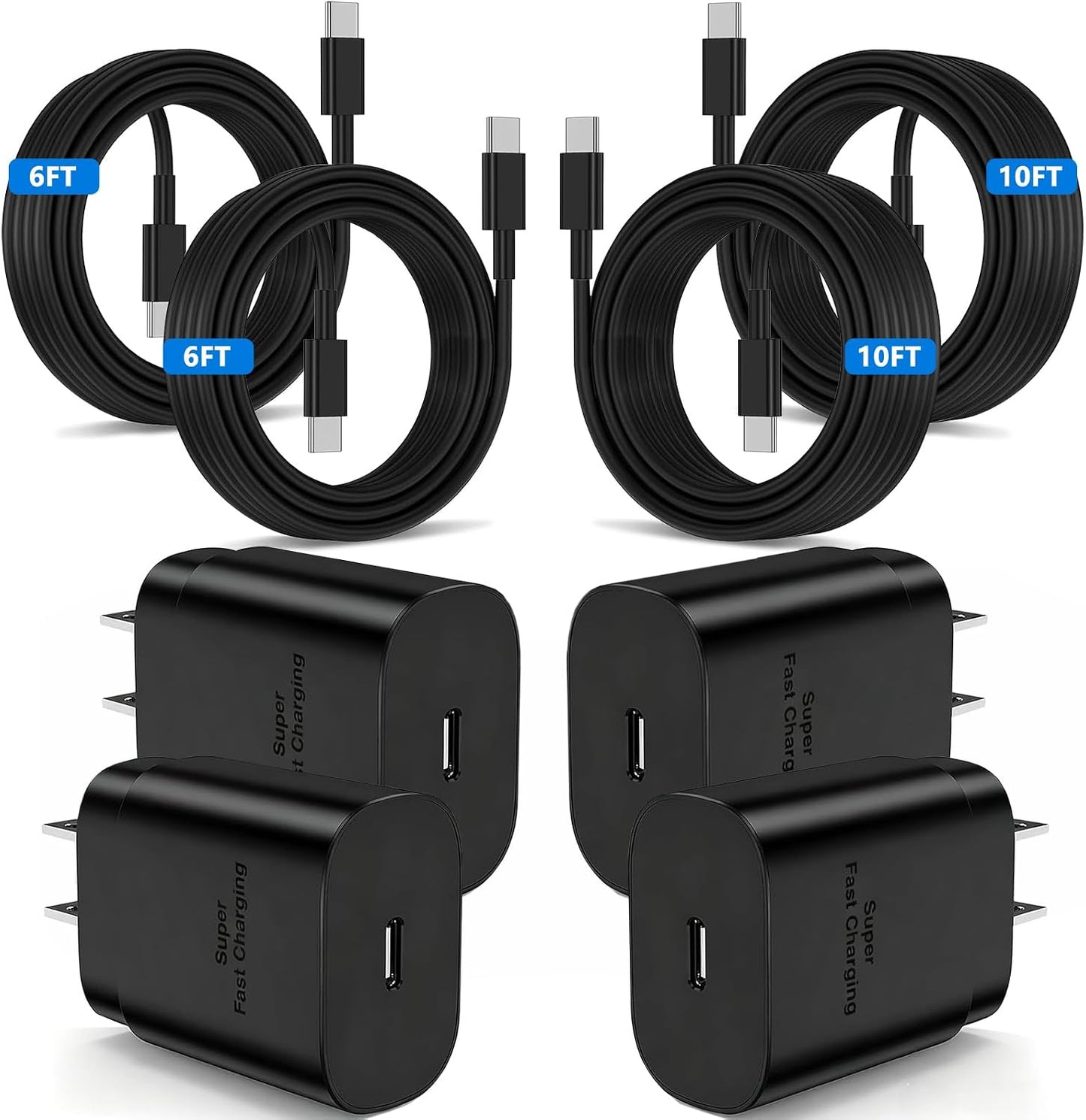 2Pack 45W Super Fast Charger Type C 10ft,USB C Wall Charging and Long Android Phone Charger Cable Cord for Samsung Galaxy S26 Ultra/S26/S26+/S25 Plus/S25/S24+/S24 Ultra/S23 Ultra/S22 Plus/S21/Note 20