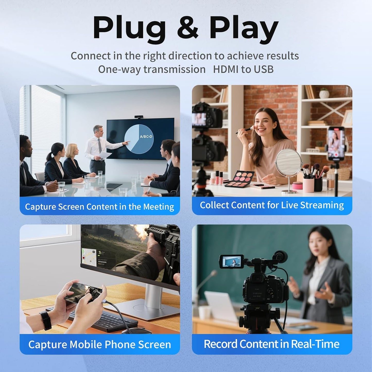 Guermok 4K@60Hz/ 2K@120Hz HDMI Video Capture Card with Touch LED, USB 3.0 | HDMI In/Loop-Out, Mic/Line In, 4K60 Passthrough, Live Game Capture for OBS Video Streaming, PS5/4, Xbox and Switch2/1 Gaming