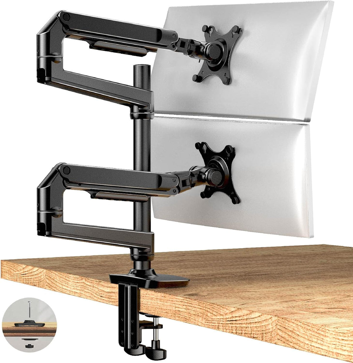 Heavy Duty Quad Monitor Mount, 4 Monitor Arm for 13-40 Inch Screens, Black