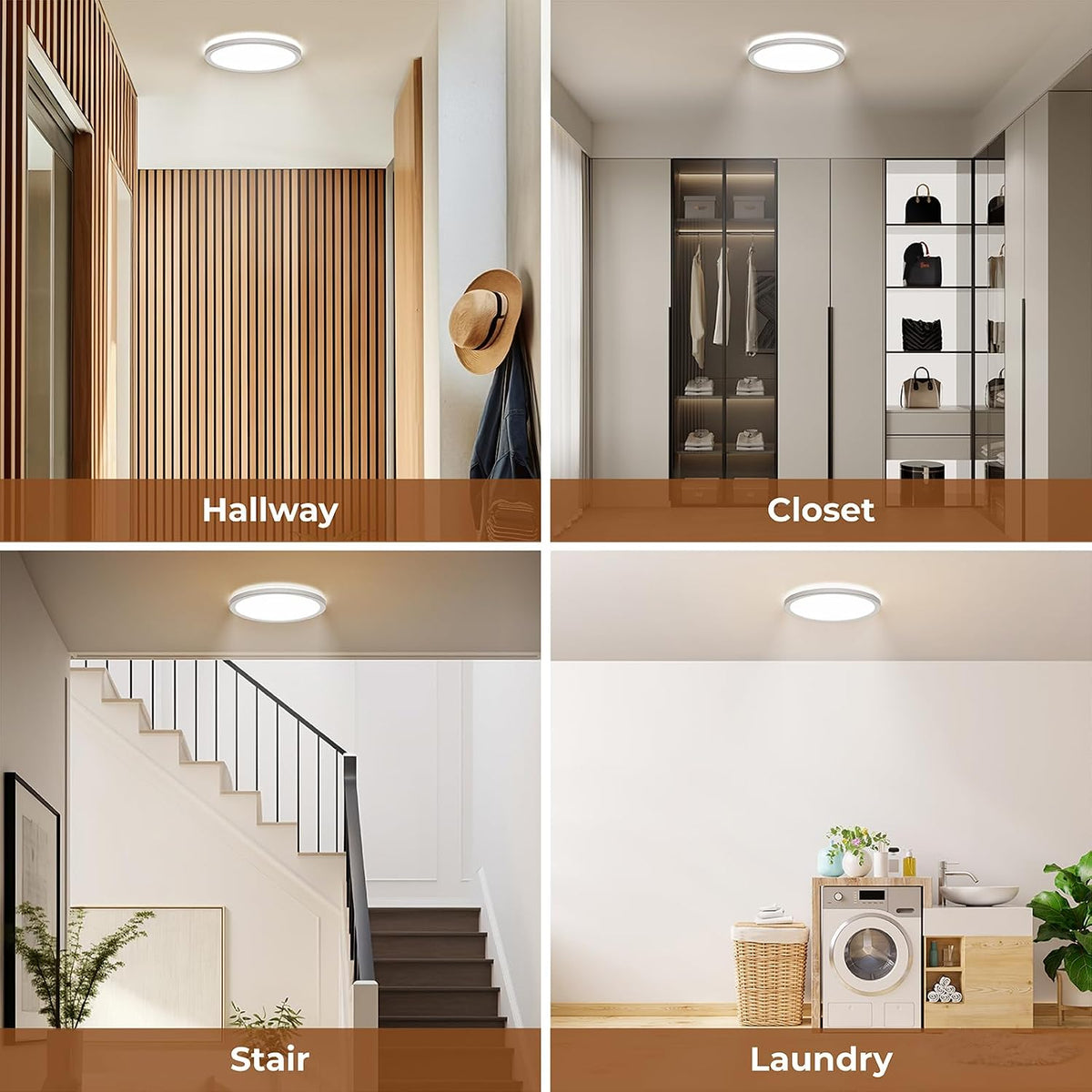 Matane Dimmable Motion Sensor LED Ceiling Light with Remote, Wired 9 Inch Flush Mount 3000K 4000K 5000K, 1800LM Motion Sensor Light Indoor for Closet Hallway Laundry Stairs White New Version