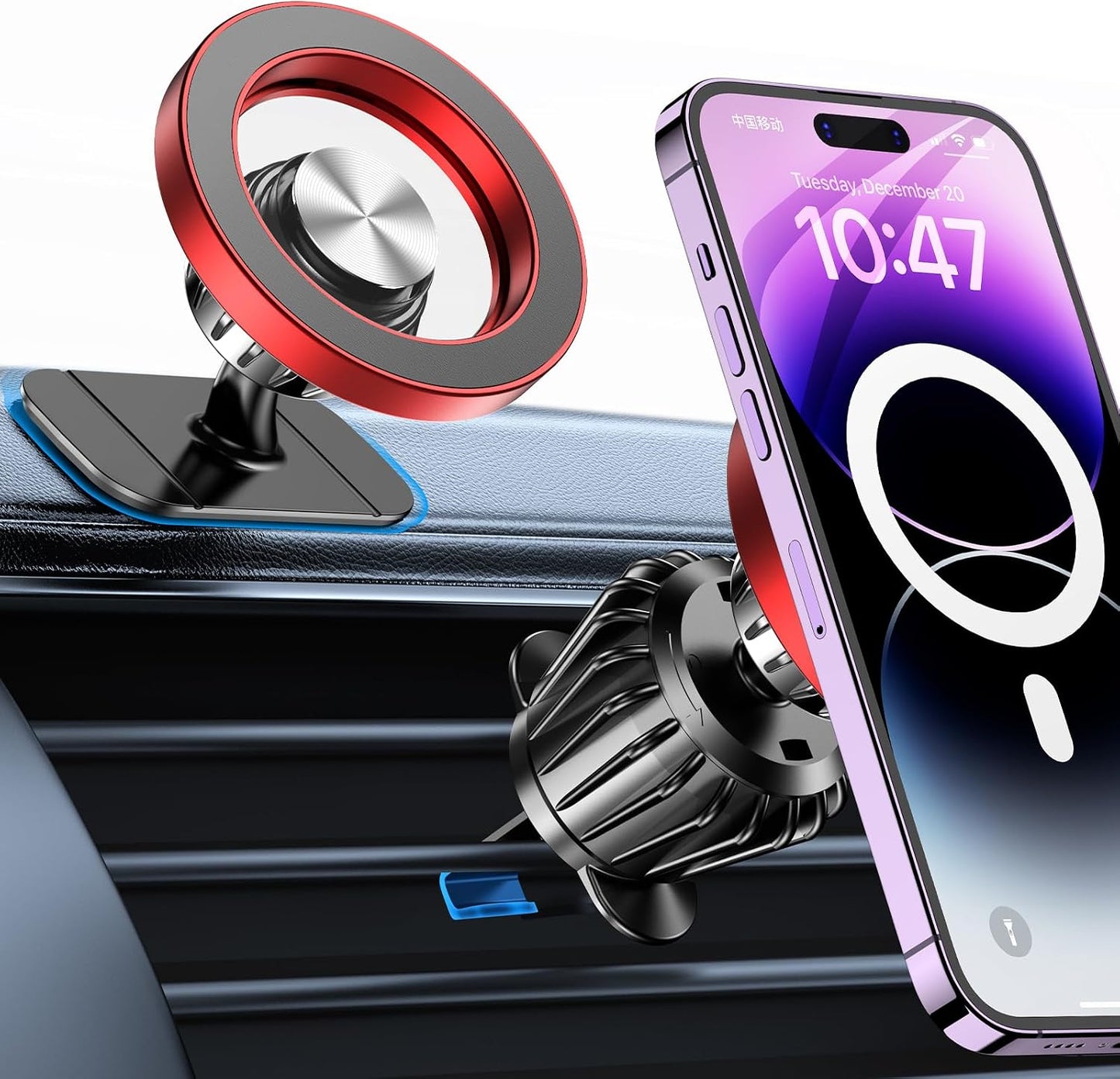 for Magsafe Car Mount【20 Strong Magnets】Magnetic Phone Holder for Car Phone Holder Mount Dash Mounted Holders Cell Phone Holders for Your Car Accessories for Women Men for iPhone 17 16 15 14