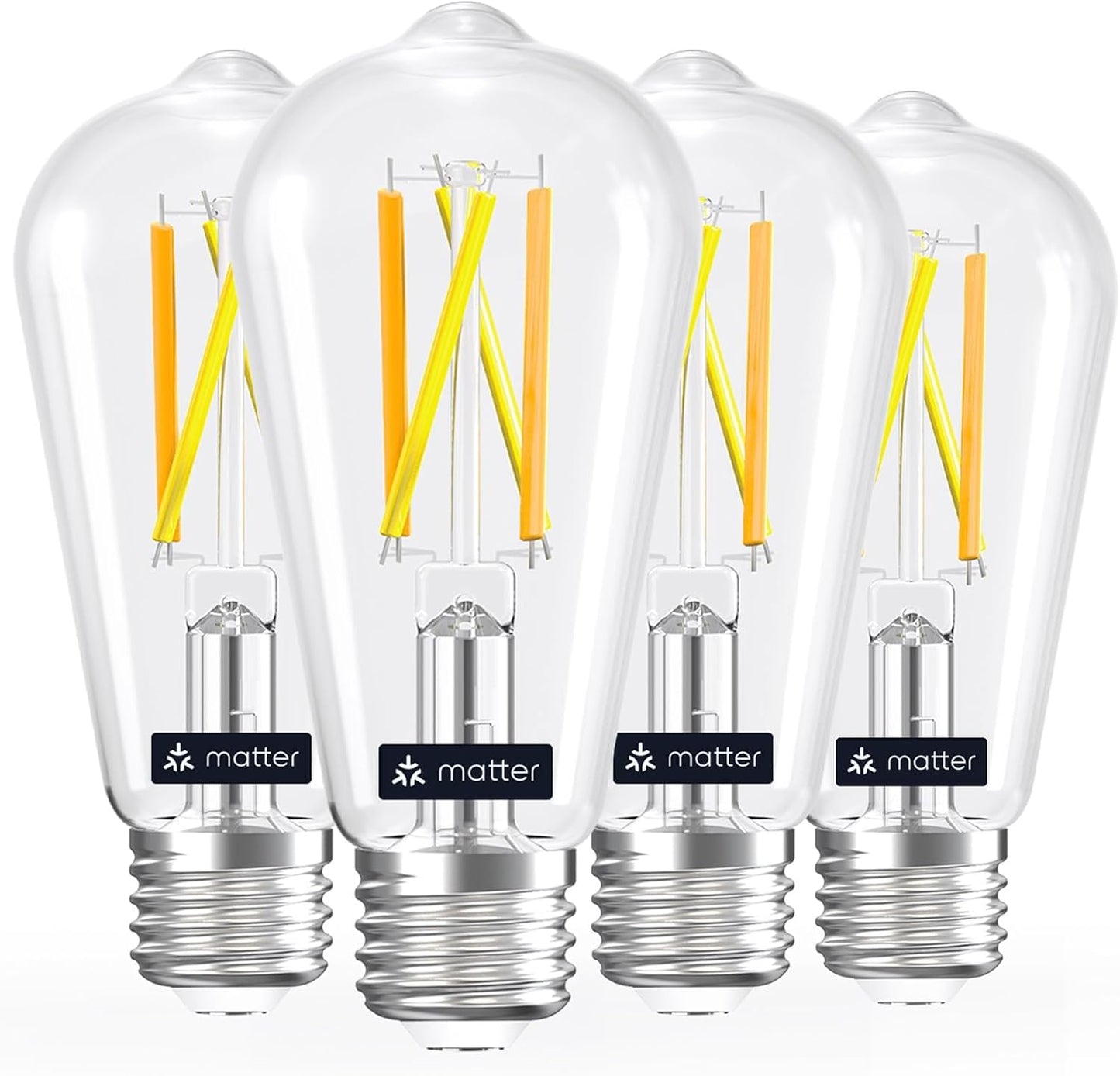 Linkind Smart Edison Light Bulb, ST19 (58) Vintage Bulb, 4 Pack with Remote | Work with Alexa/Google Home, 2700K-6500K Warm White to Daylight LED Filament Bulb, Smart Dimming, WiFi E26 Bulb 8W 60W 800LM