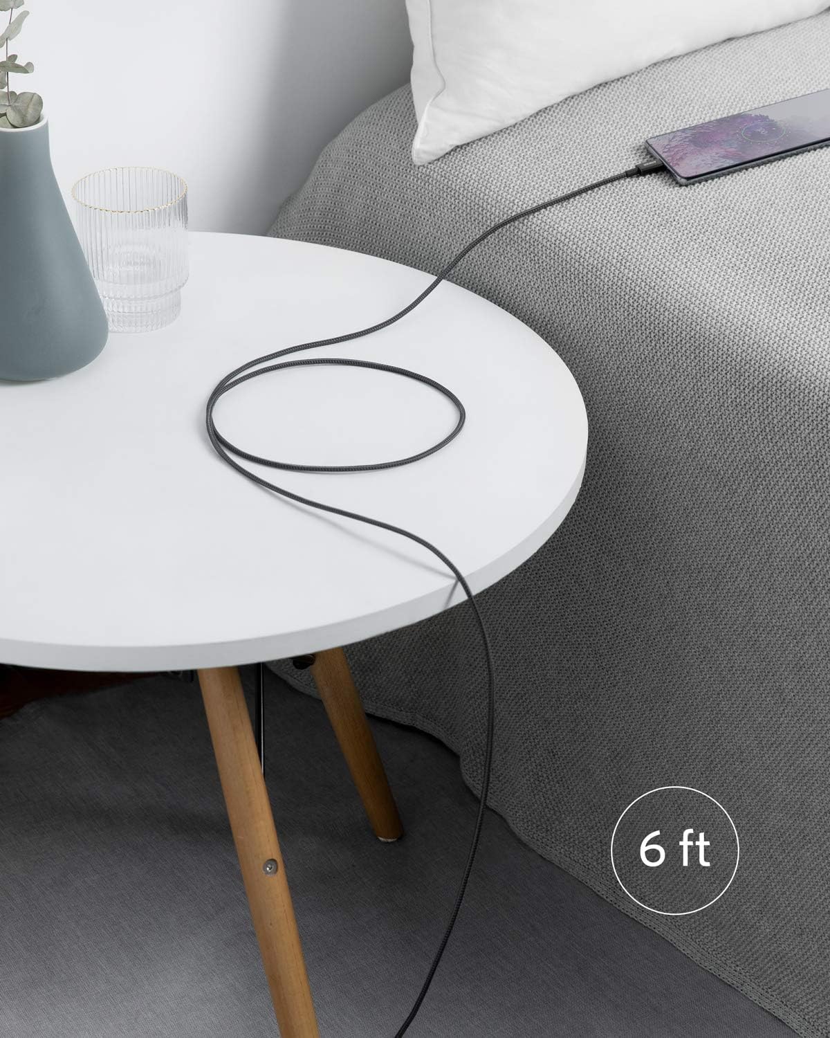 Anker USB C to USB C Cable, 60W Fast Charging Cable (5-Pack, 6 ft, Black) | For iPhone 17 Series, iPad mini 6, and More