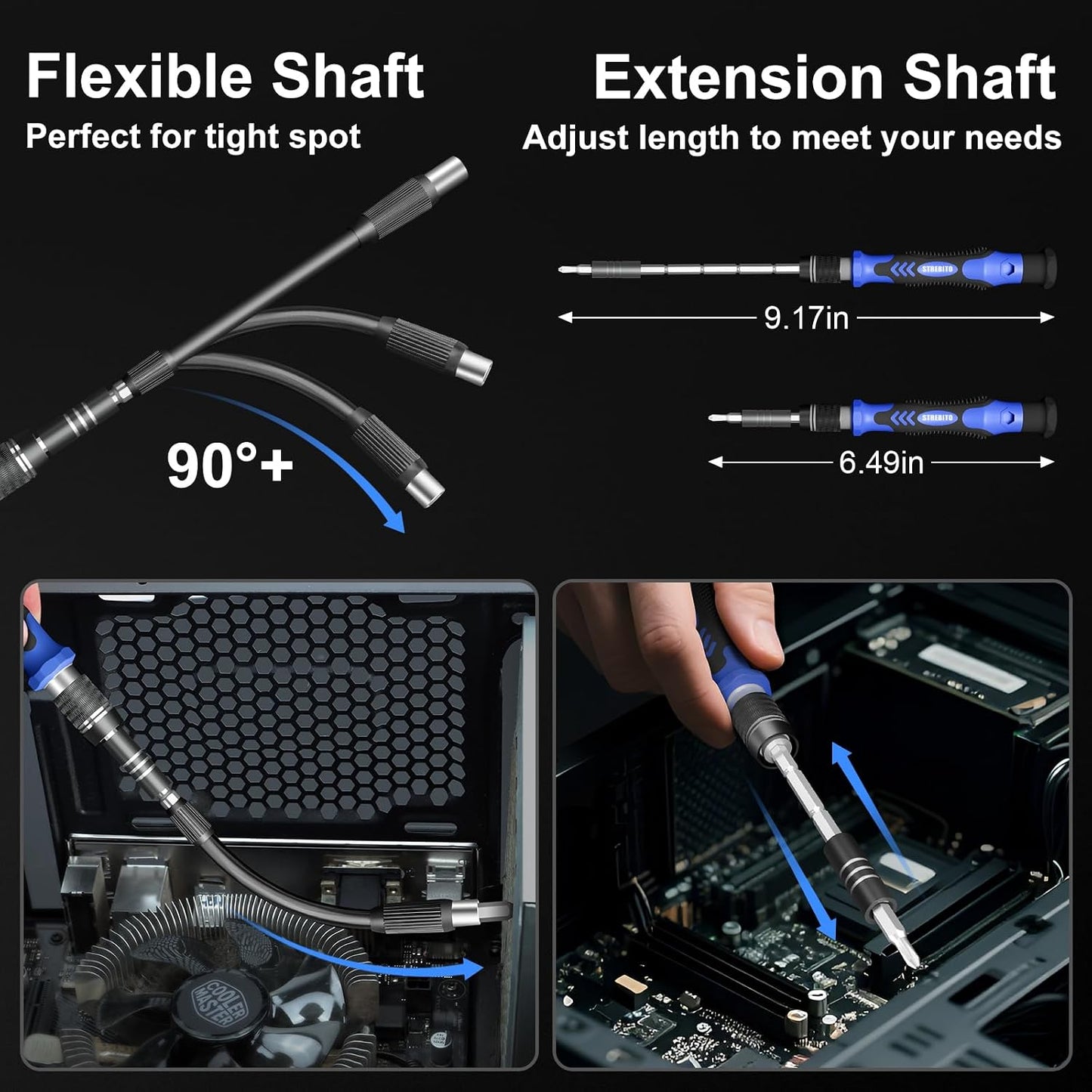 STREBITO Electric Screwdriver, 144-in-1 Precision Screwdriver Set | 120 Magnetic Bits, Organized Storage and Portability, Small Tool Kit for Electronics, PC, Computer and Laptop