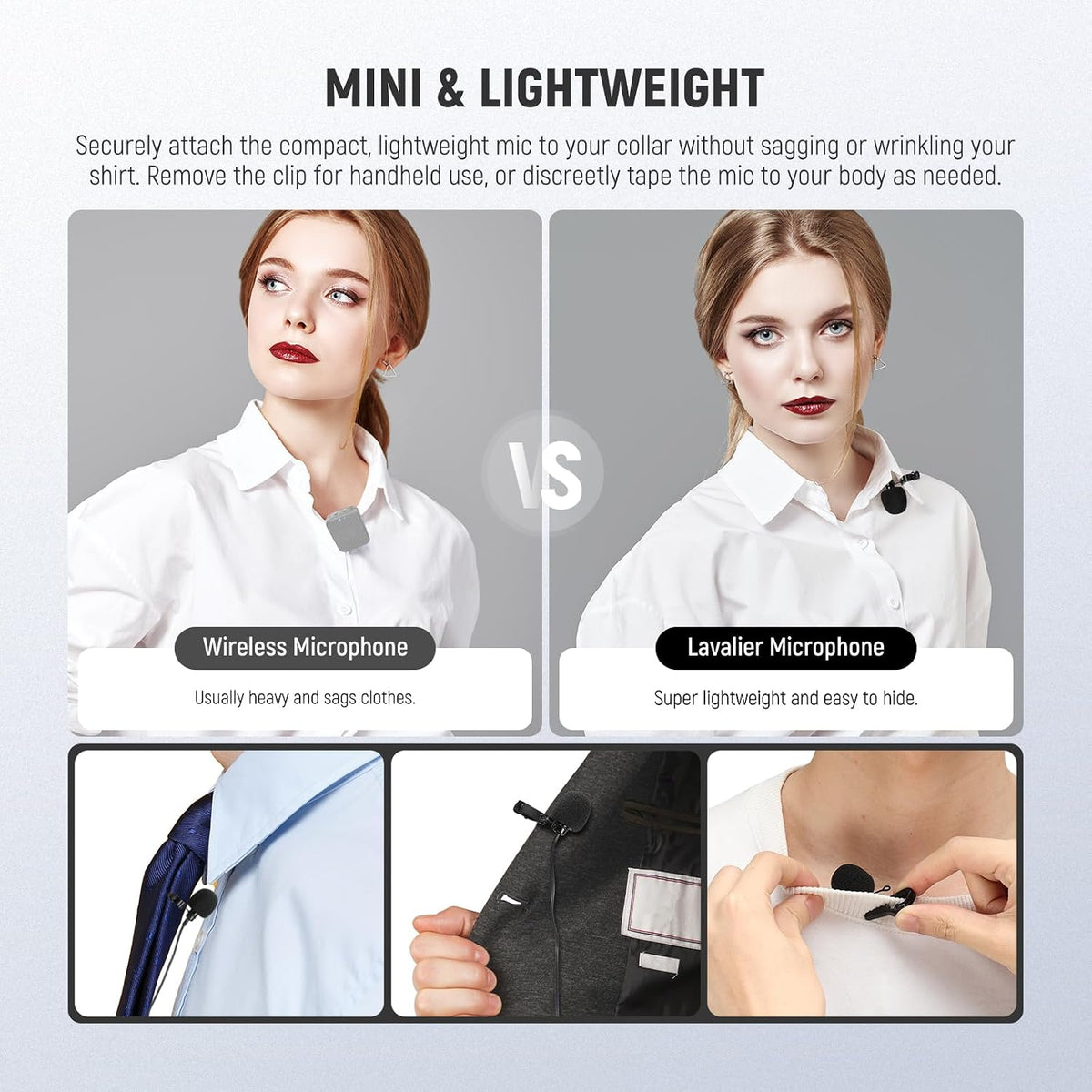 NEEWER USB Lapel Microphone, Plug & Play Mini Omnidirectional Clip On Lavalier Mic with 3.5mm Monitoring Headphones Jack for USB 2.0 Mac Windows PC Laptop Computer YouTube Skype Podcast Gaming, LM2
