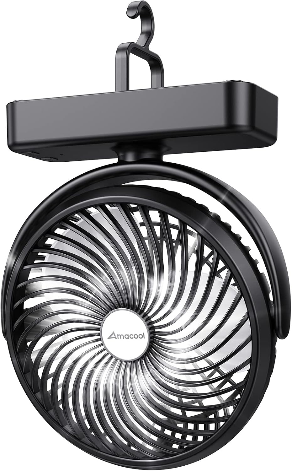 AMACOOL Portable Camping Fan with LED Lantern- 40H Work Time Rechargeable | Battery Operated Fan with Hanging Hook for Tent Car RV Hurricane Emergency Outages Survival Kit Camping Essentials Gear