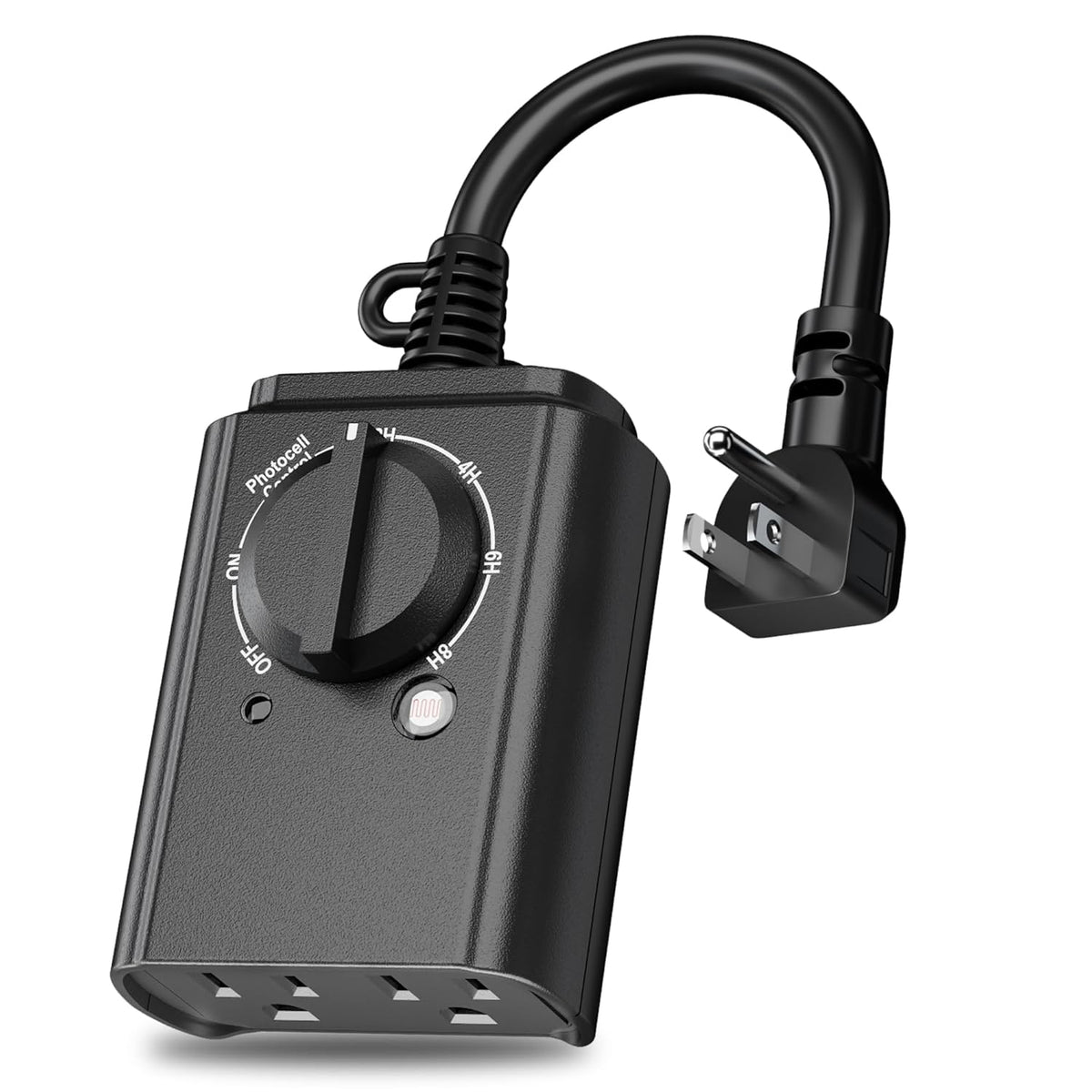 BN-LINK Outdoor Timer for Lights, 15A 1/2HP, 2 Grounded Outlets, ETL Listed