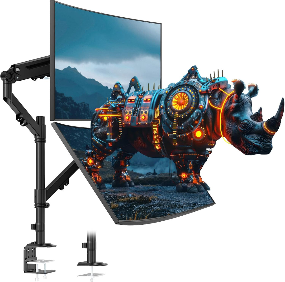 Dual Ultrawide Monitor Mount for 17-40'', up to 19.8lbs/arm