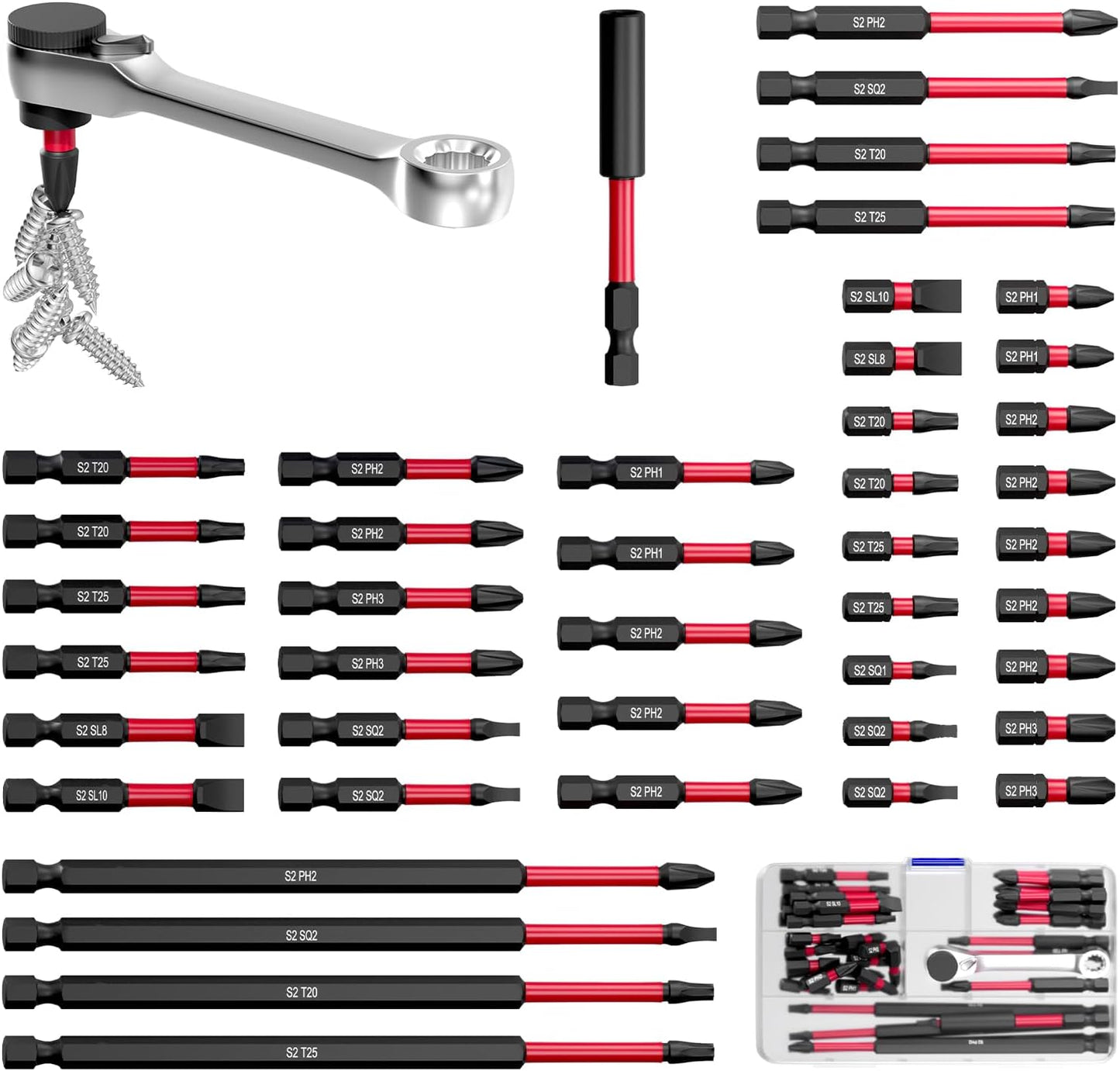 35Pcs Screwdriver Bits Set S2 Steel Screwdriver Impact Kit | With a Storage Case, Used for Power Screwdrivers and Electric Drill Drivers