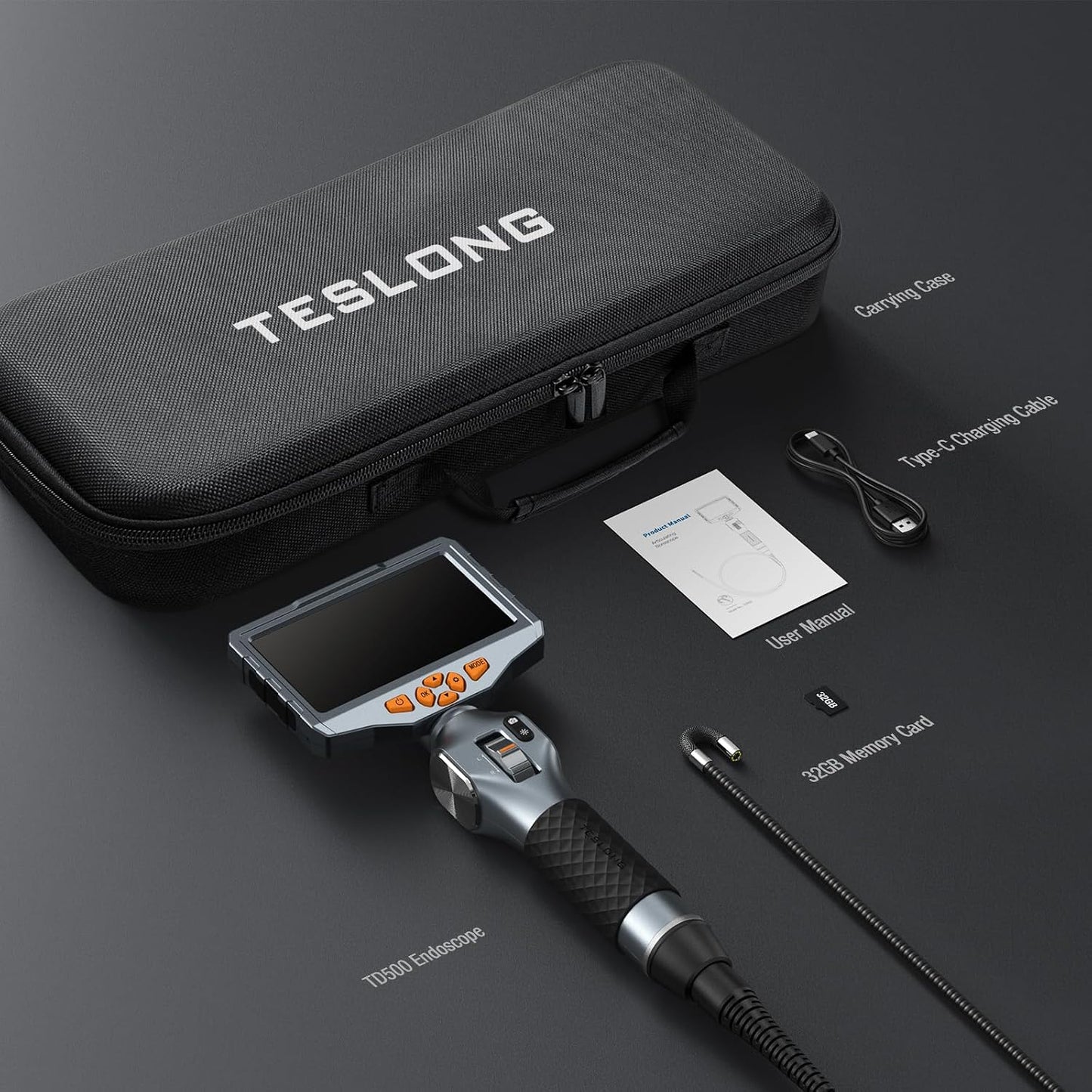 Teslong TD500 Articulating Borescope for Mechanic Automotive Inspection