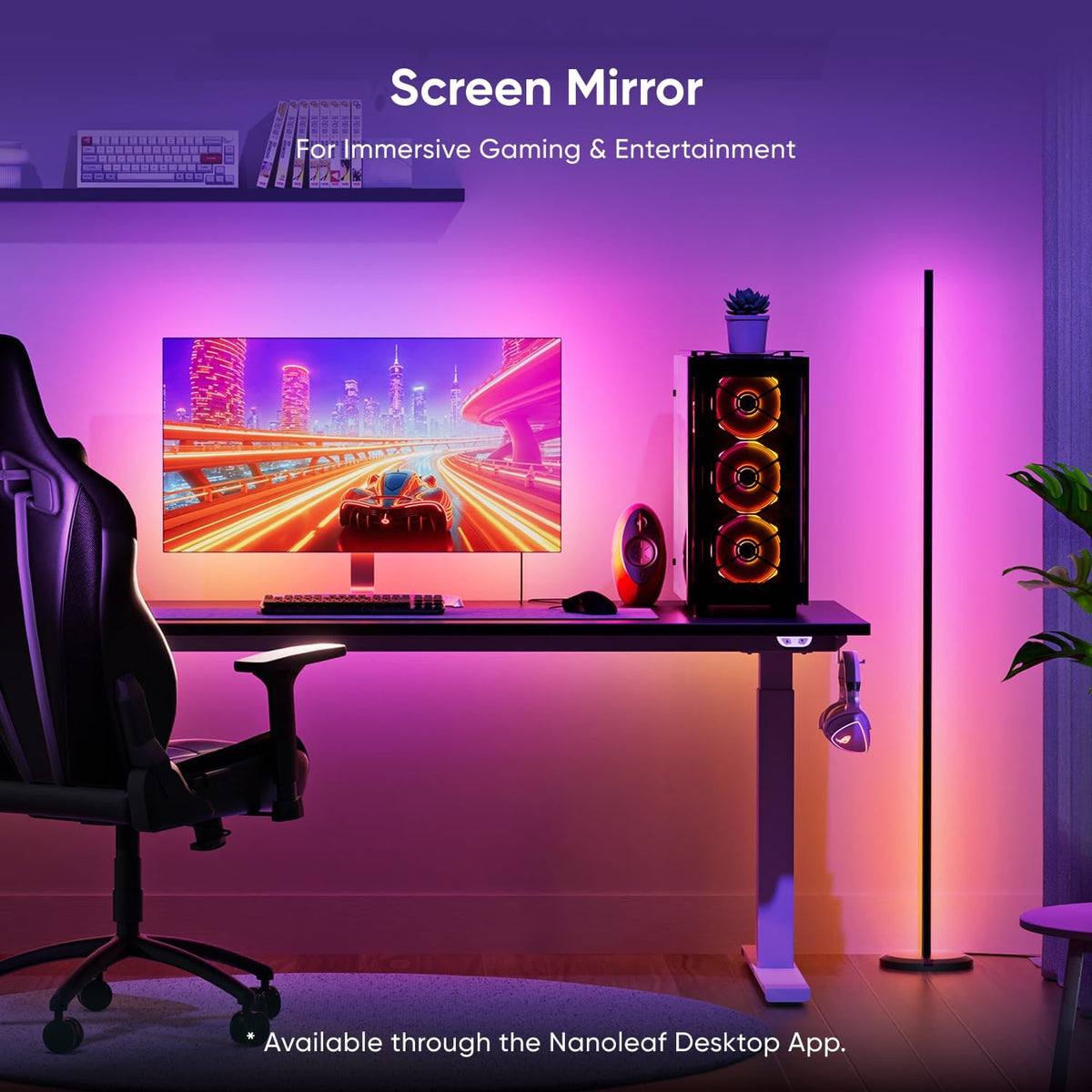 Nanoleaf Matter Smart Floor Lamp, 1700lm RGBTW LED Standing Lamps