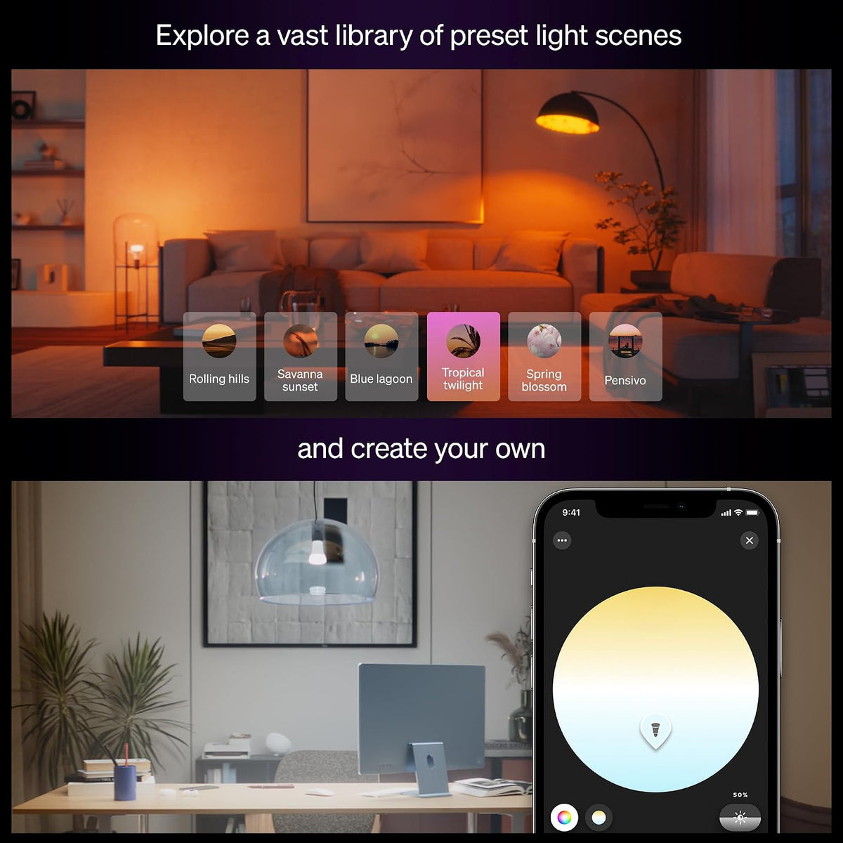 Philips Hue Smart LED A19 Bulb, 3-Pack
