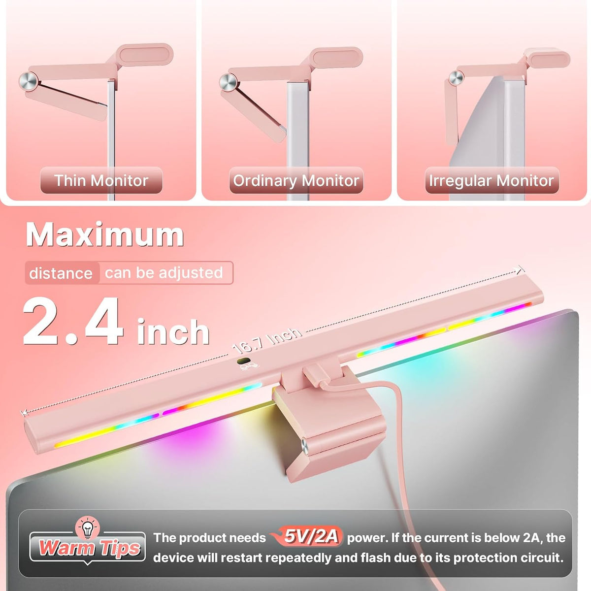 LED Monitor Light Bar, Computer Monitor Lamp for Home Office & Gaming