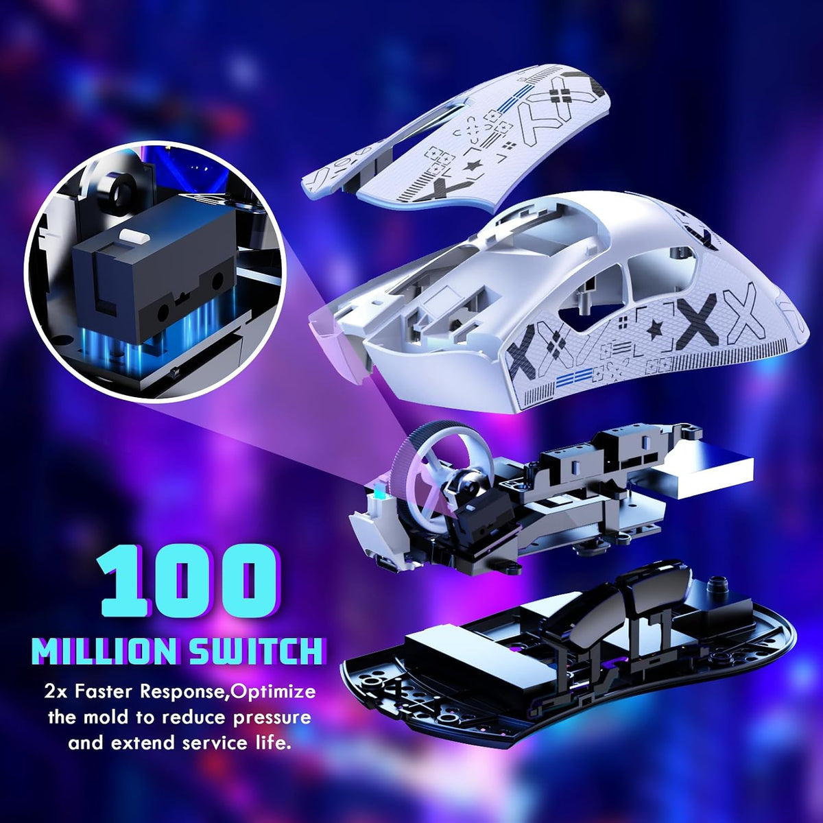 Attack Shark V3 Tri-Mode Wireless Gaming Mouse 62g Lightweight Ergonomic