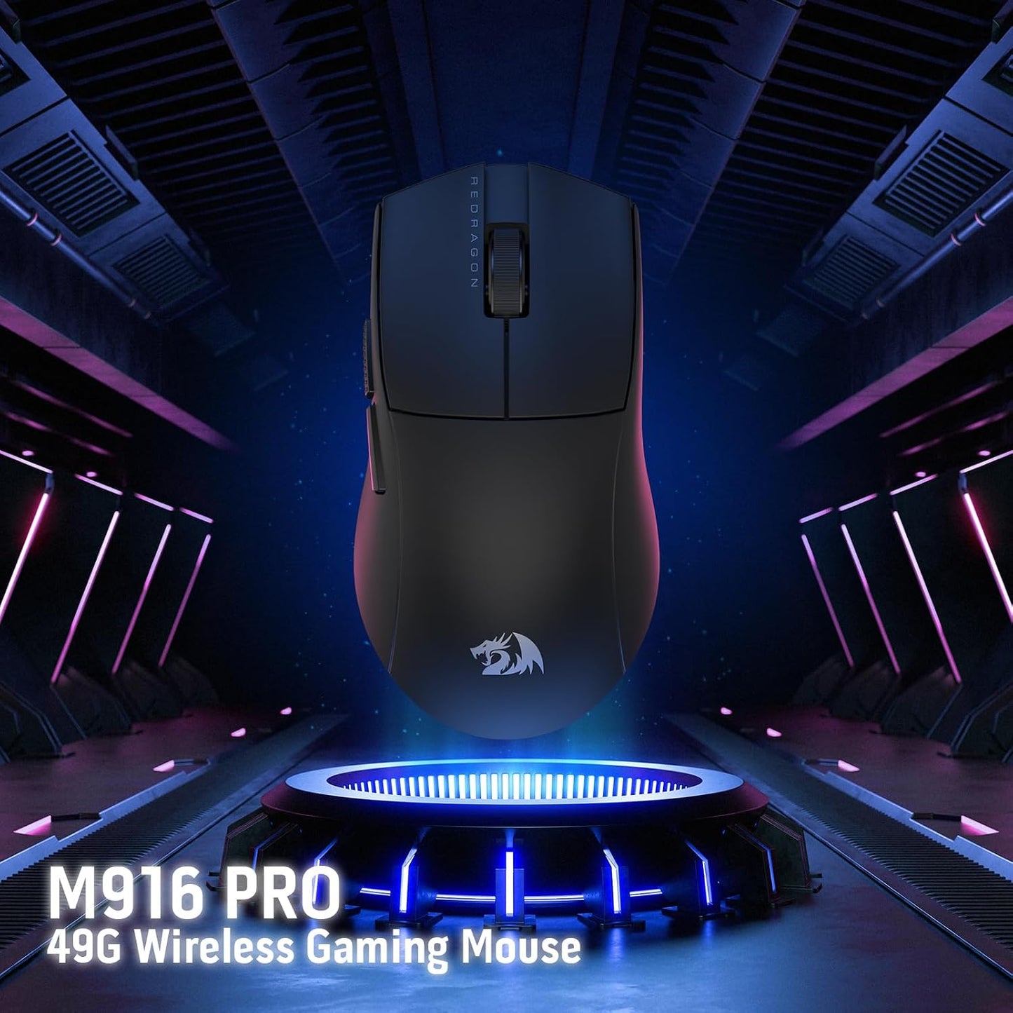 Redragon M916 Wireless 49G Ultra-Light Gaming Mouse 26K DPI Remapping Keys | 4K Polling Rate, Dedicated for FPS Gamers, Redefine Keybinding Macro, Ergonomic Grip Body Comfort