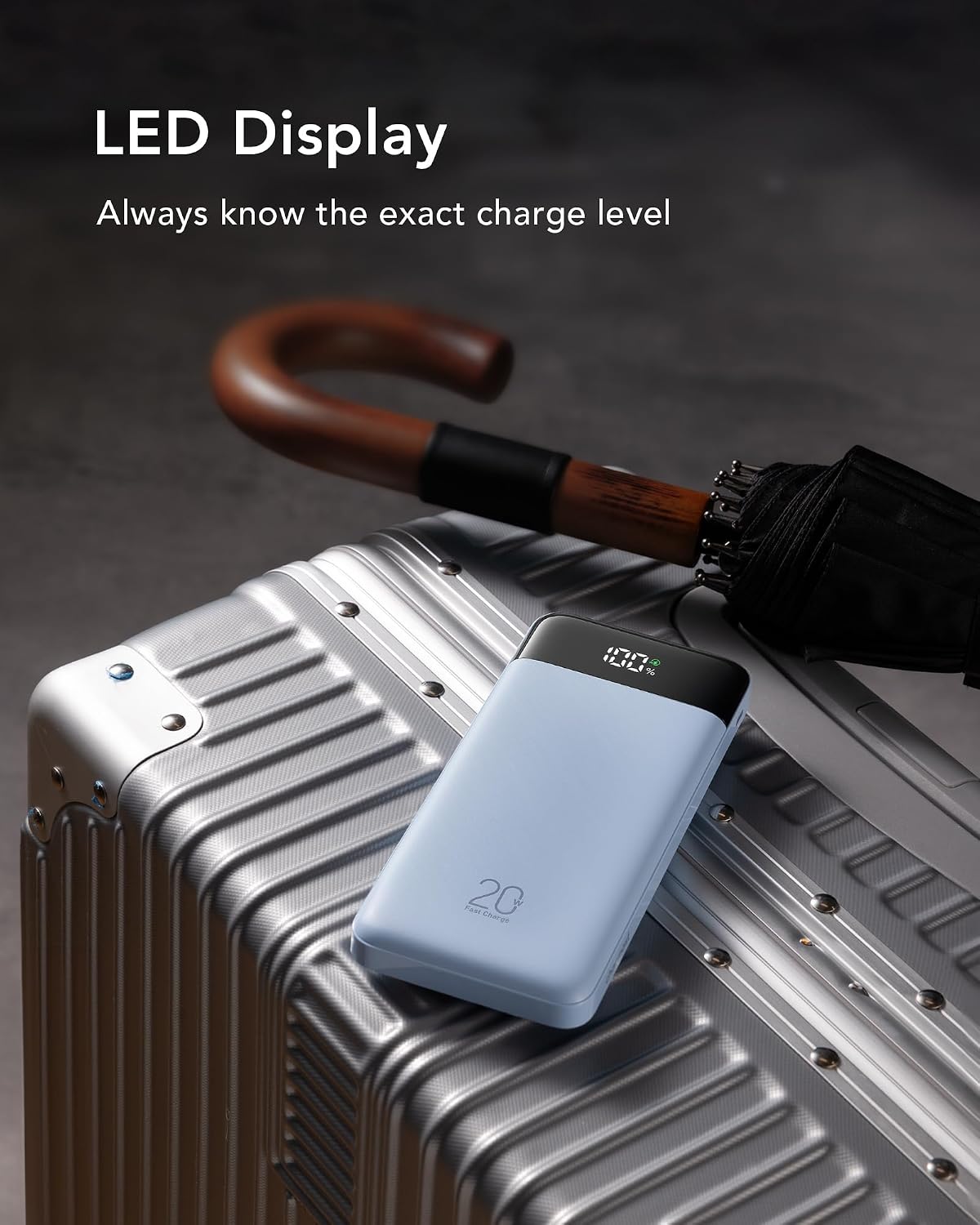 charmast Portable Charger Built-in Cables, 20000mAh Power Bank 6-Output | Travel Fast Charging Battery Pack for iPhone 17/16/15 Samsung Android, Flight-Approved, Multi-Device, USB-C & USB-A, LED %