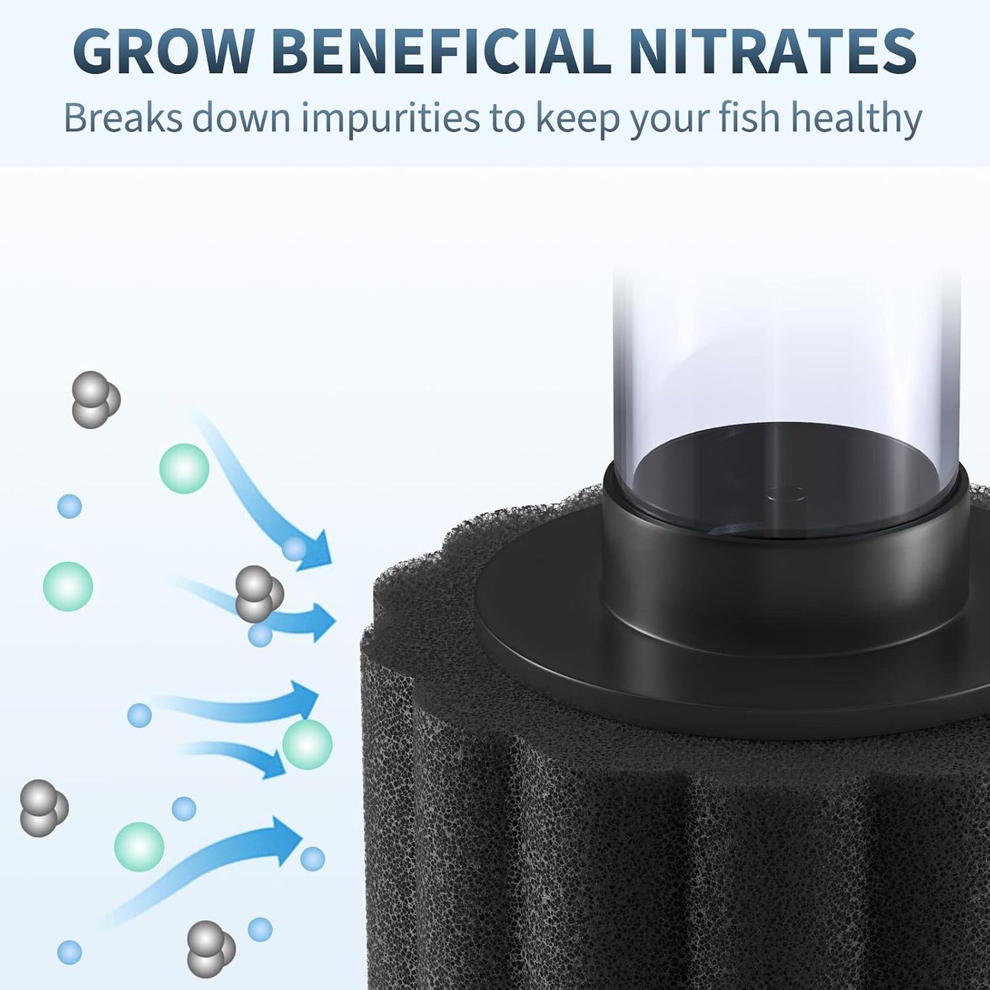 Pawfly Aquarium Air Pump with Nano Bio Sponge Filter Kit Air Control Valve Airline Tubing and Check Valve Accessories