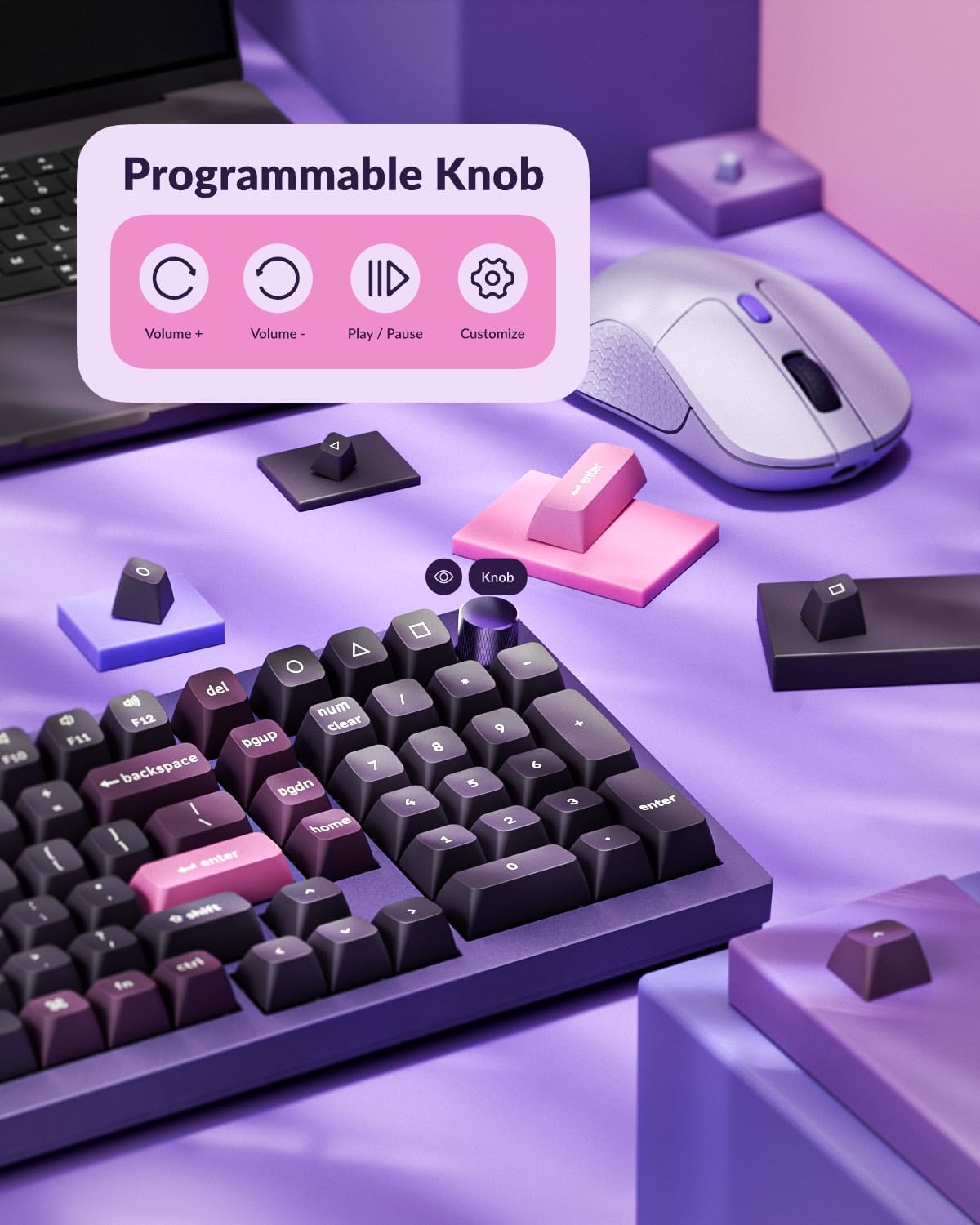 Keychron Q5 Pro 96% Wireless Mechanical Keyboard Full Aluminum - Purple