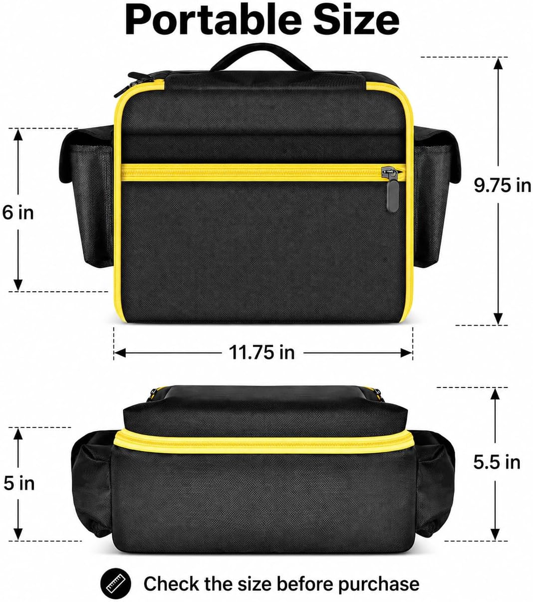 Case for DEWALT DCC020IB 20V MAX Tire Inflator Air Pump Storage Bag | Padded Organizer with Pockets for Dewalt Air Compressor's Accessories, Garage Storage, Roadside Emergencies-Case Only Black
