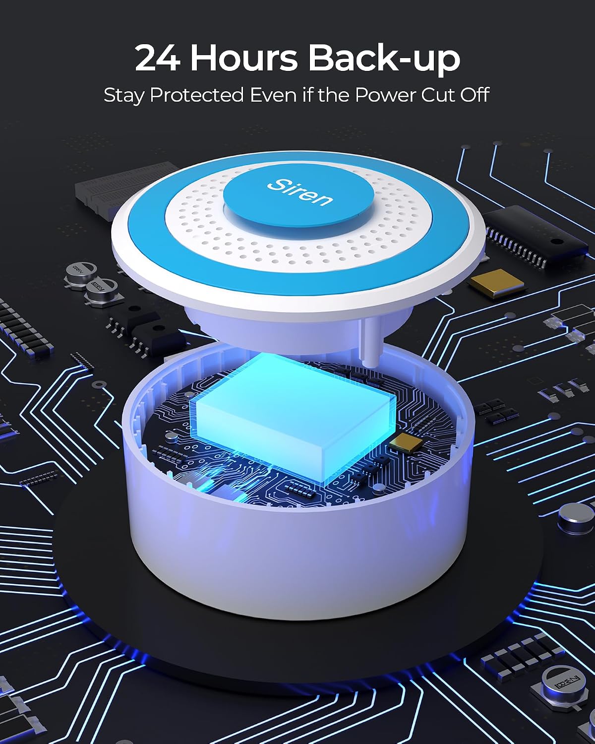 WiFi Door Alarm System, Wireless Alarm System 5 Piece Kit with Phone APP Alert Alarm Siren Door Window Sensor Motion Sensor Compatible with Alexa No Contract Ideal for Home