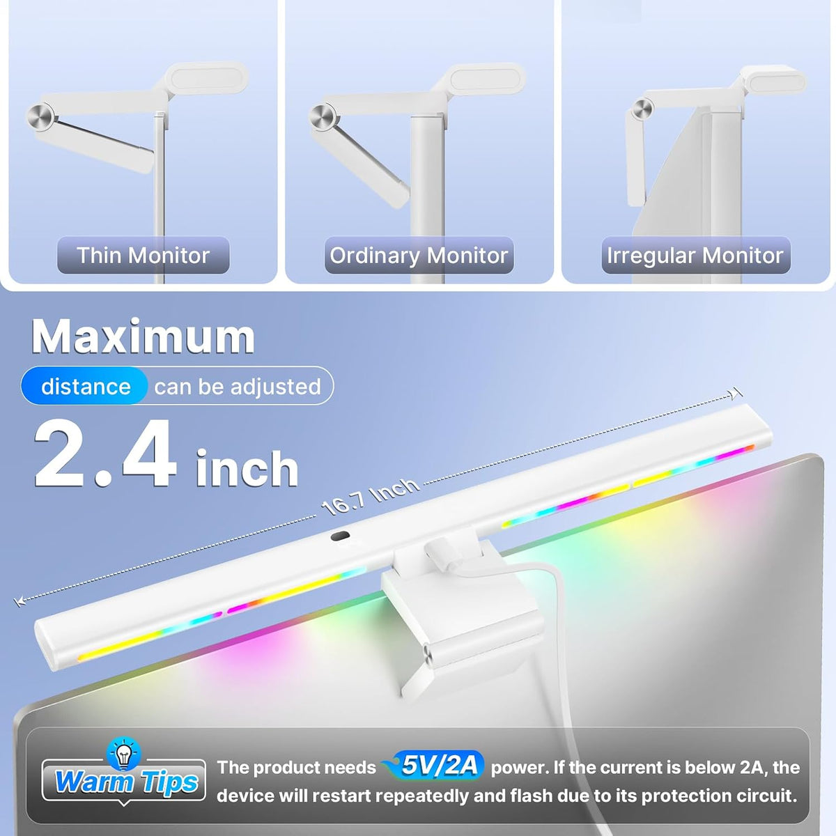 LED Monitor Light Bar, Computer Monitor Lamp for Home Office & Gaming
