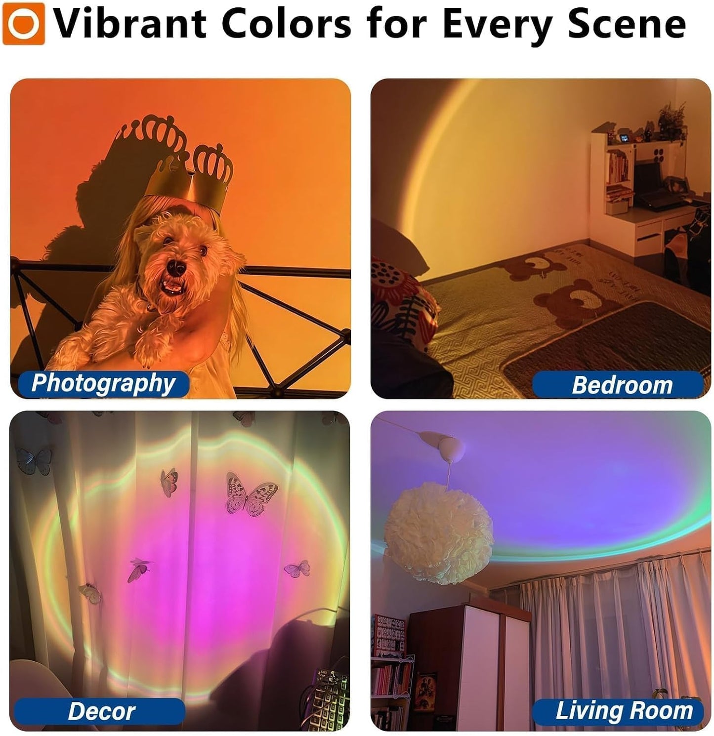 Sunset Lamp with App Control – 360° Rotatable Multicolor Sunset Projector, 16M Colors, Perfect for Bedroom Decor, Photography, TikTok Live, Parties & Gifts