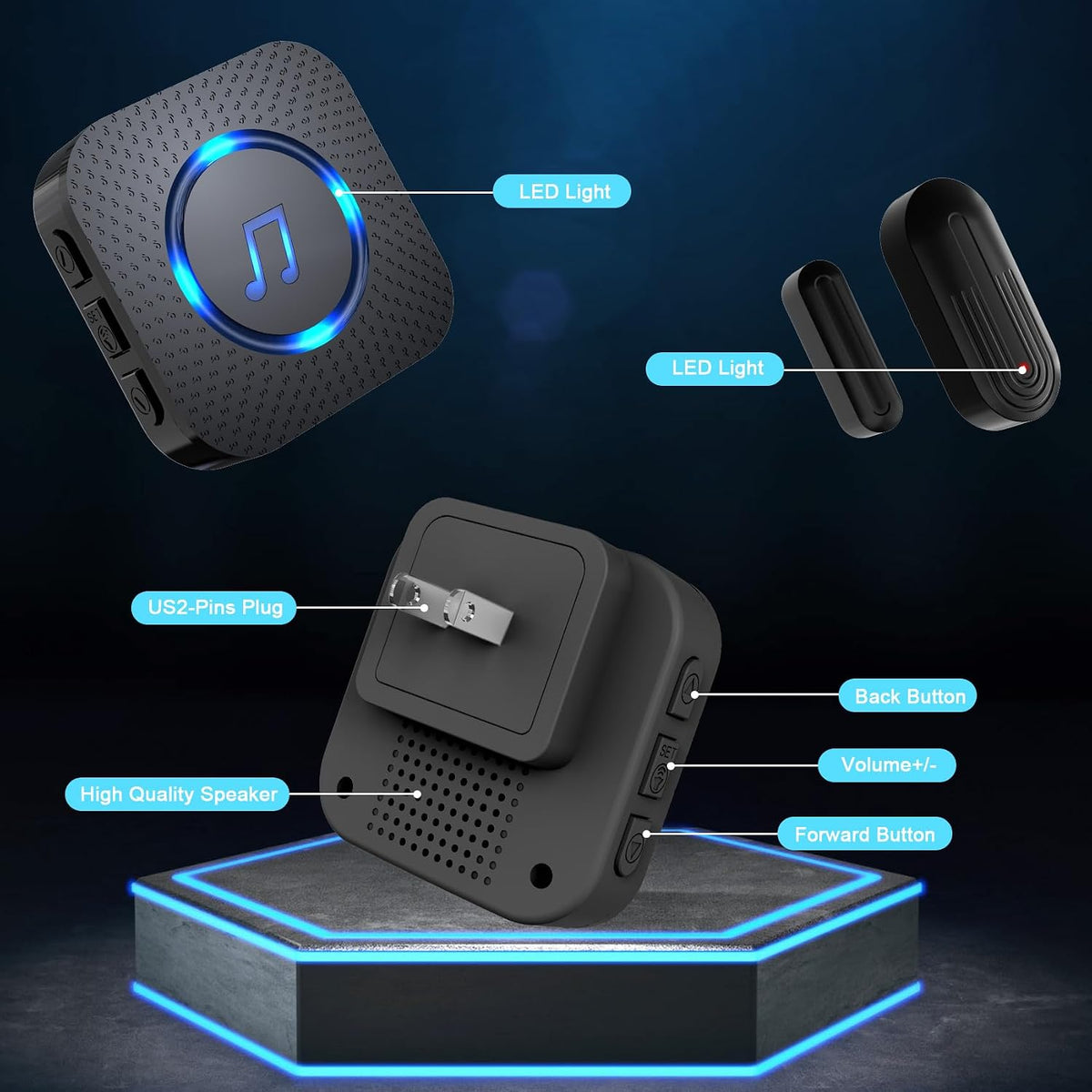 SanJie Door Chime Alarm When Open for Kids Safety, Home and Business